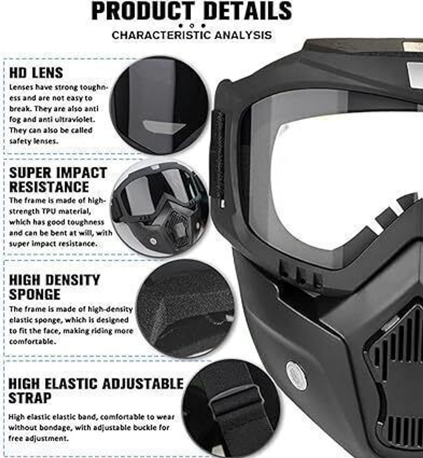 Image of AMRIO White Bike Face Mask for Men & Women (Size: Free, Balaclava)