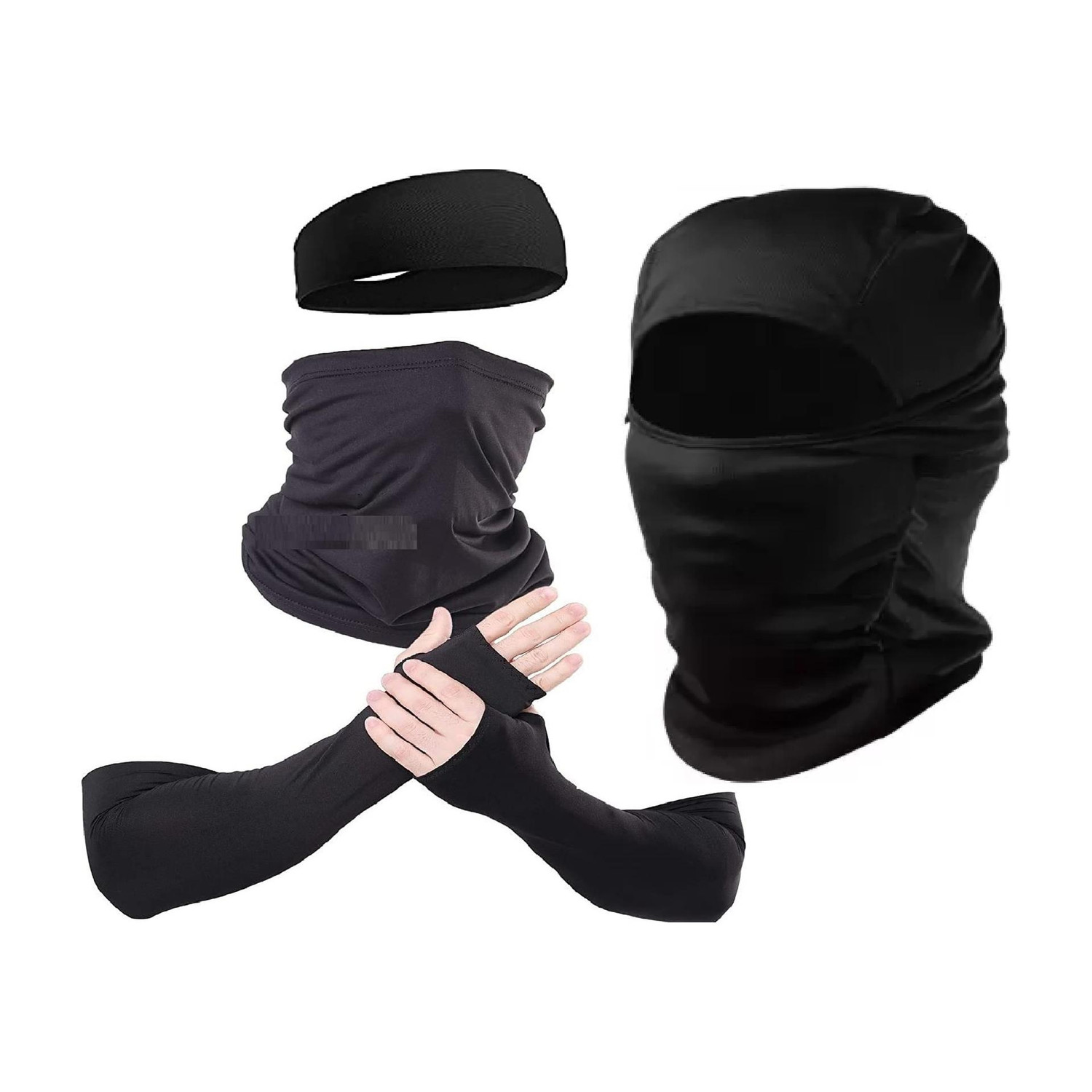 Image of luccaseason Black Bike Face Mask for Men & Women