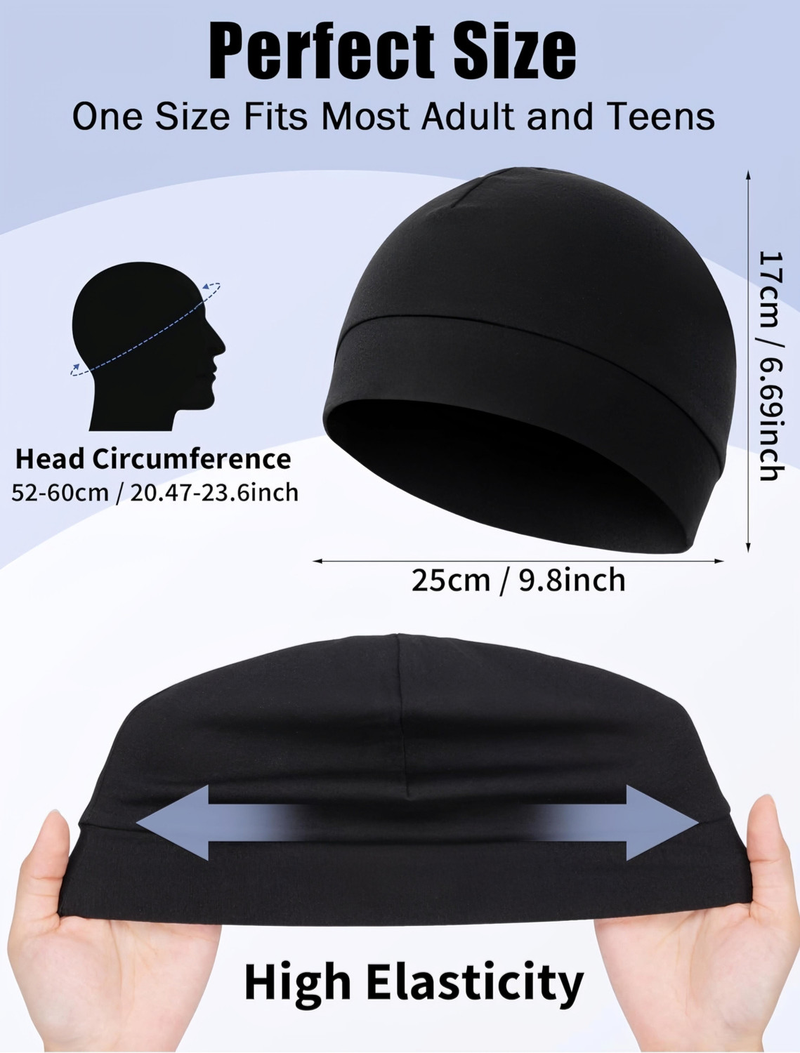 Image of ALPHA STYLIST Black Helmet Skull Cap for Men & Women (Size: Free, Balaclava)