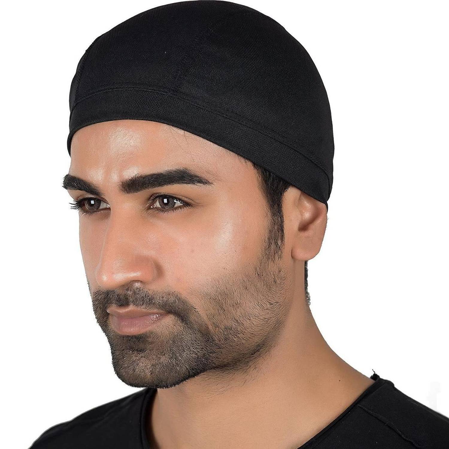 AUTOSITE Black Helmet Skull Cap for Men & Women