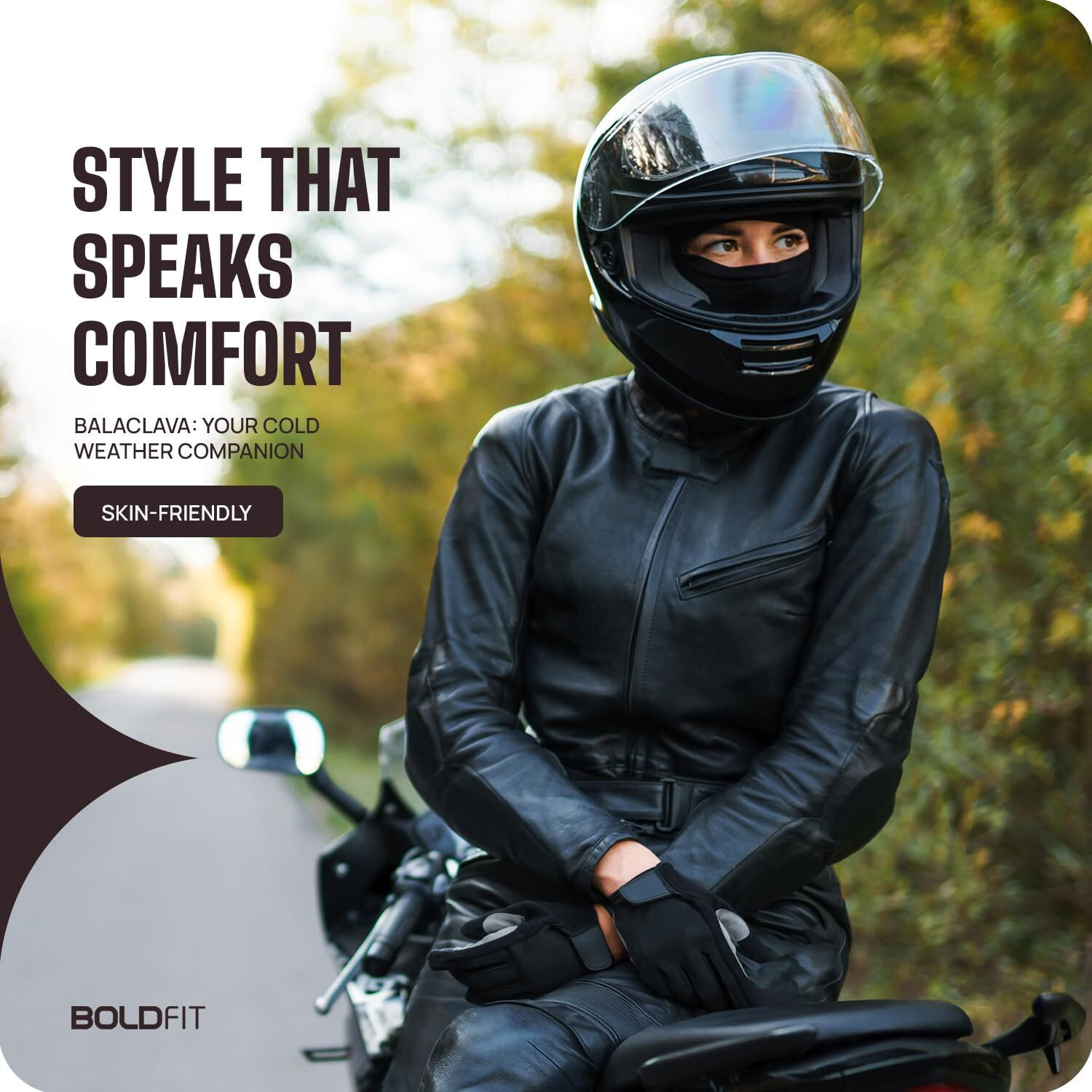 Image of BOLDFIT Black Bike Face Mask for Men & Women