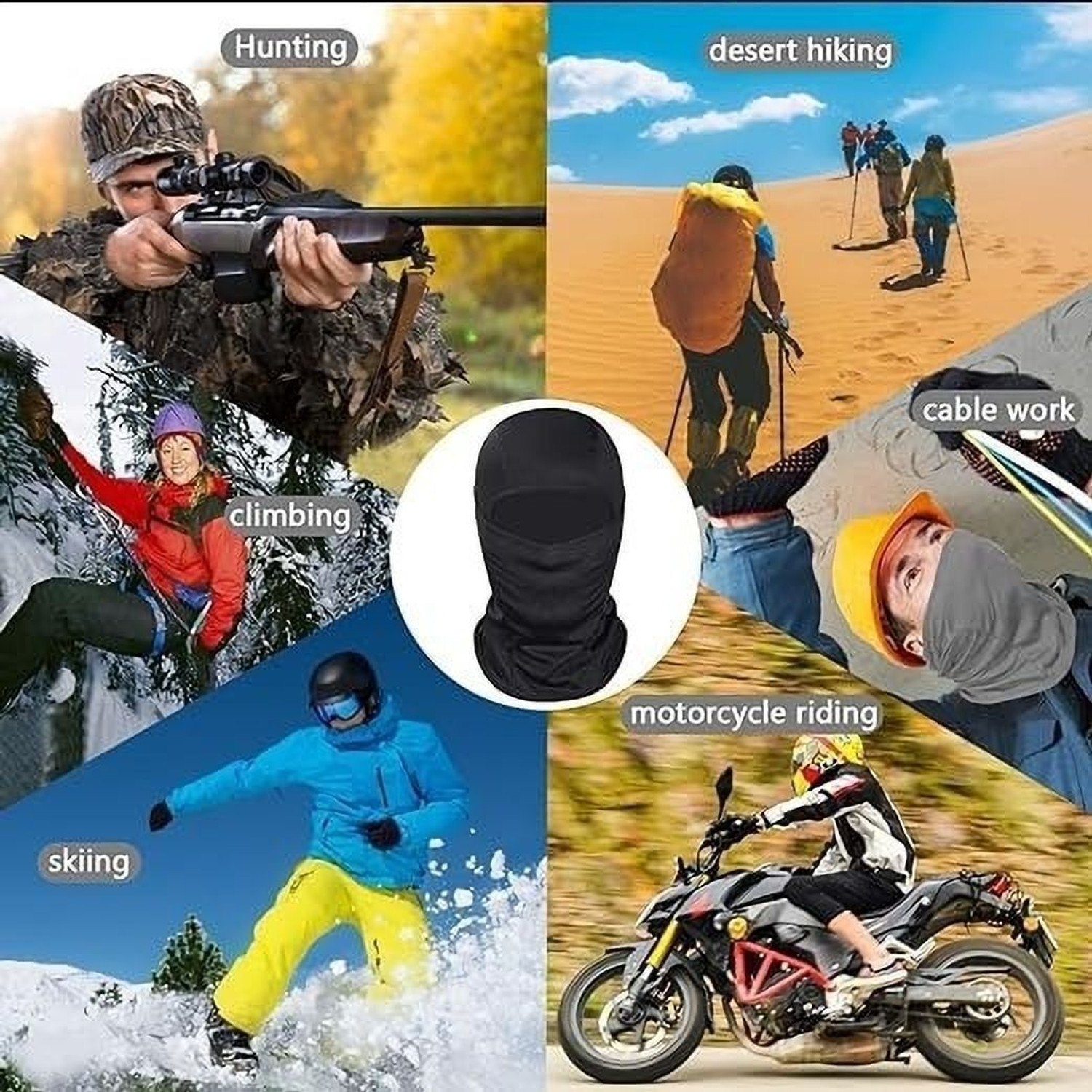 Image of AUTOSITE Black, Grey Bike Face Mask for Men & Women