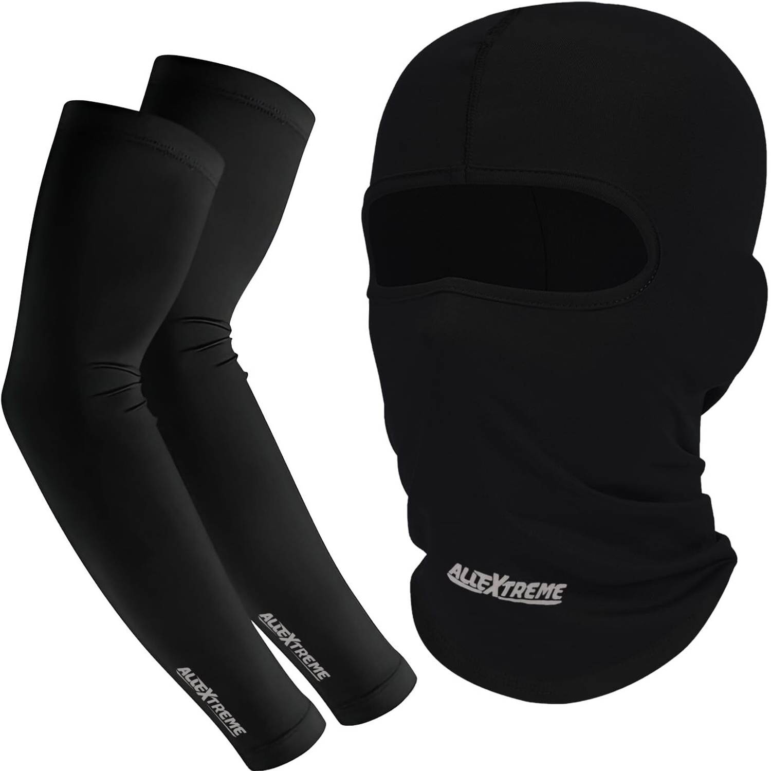 ALLEXTREME Black Helmet Skull Cap for Men & Women