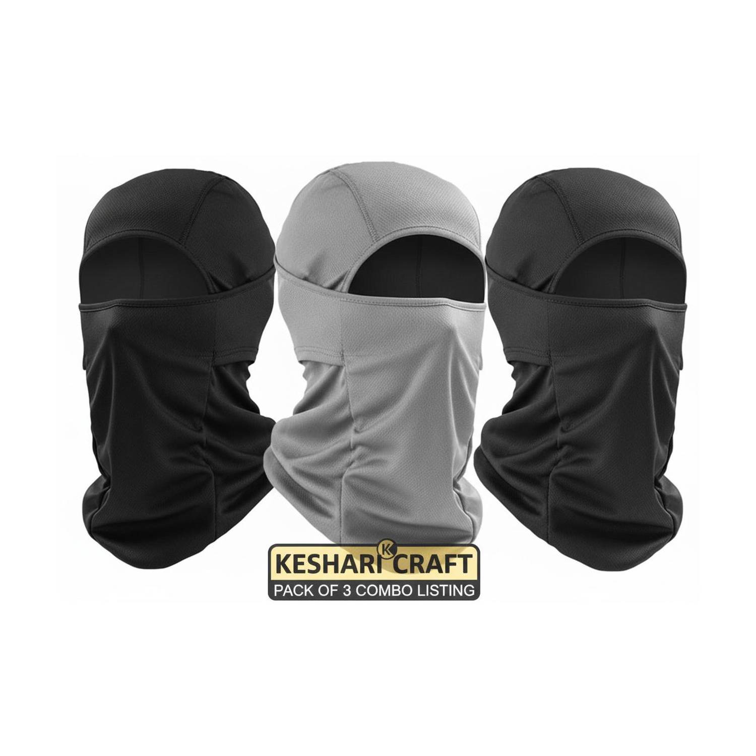 KESHARI CRAFT Grey, Black, Grey Helmet Skull Cap for Men & Women