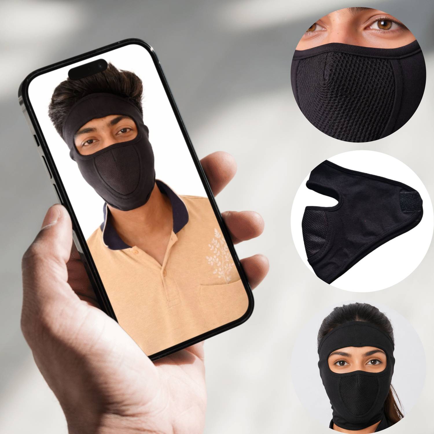CRAZY Black Bike Face Mask - Image 4