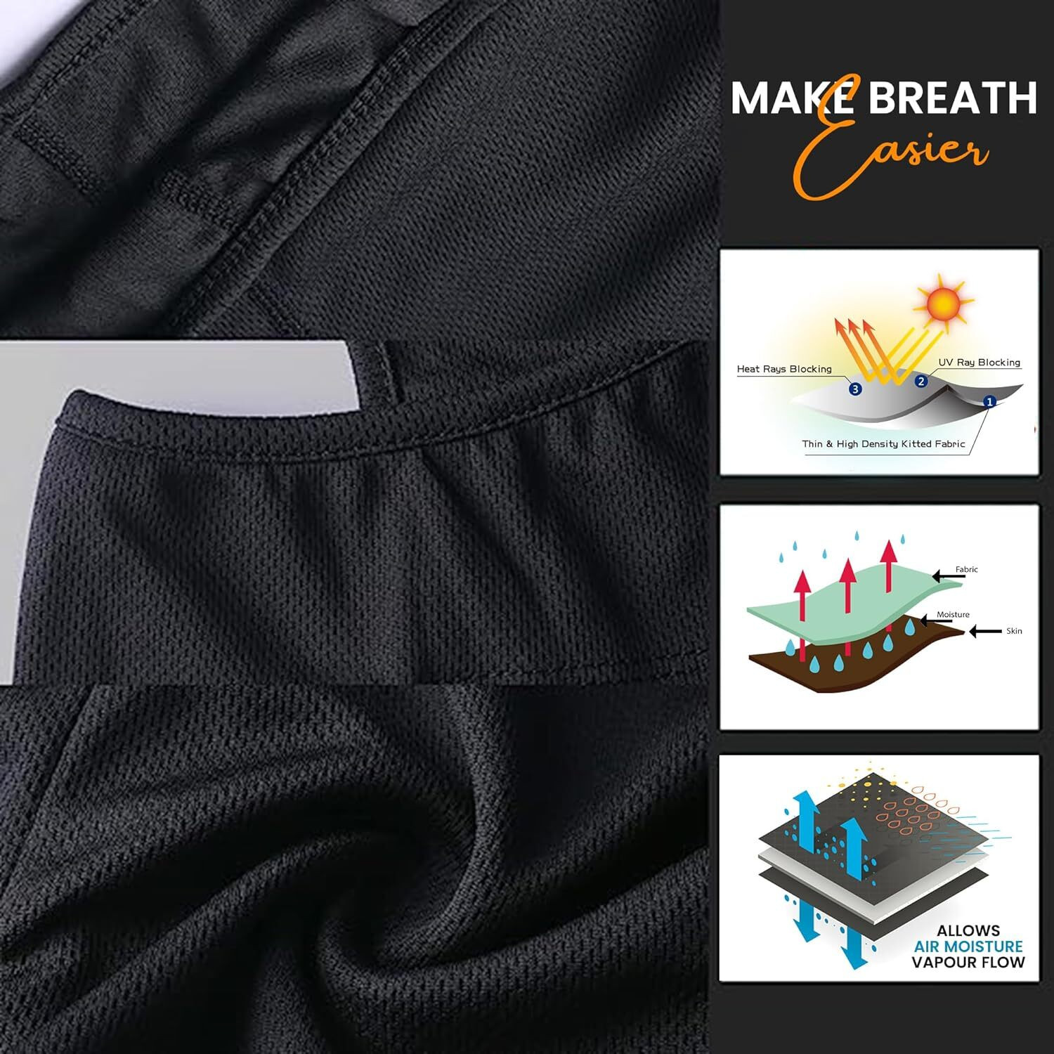 Image of MIKANIX Black Bike Face Mask for Men & Women
