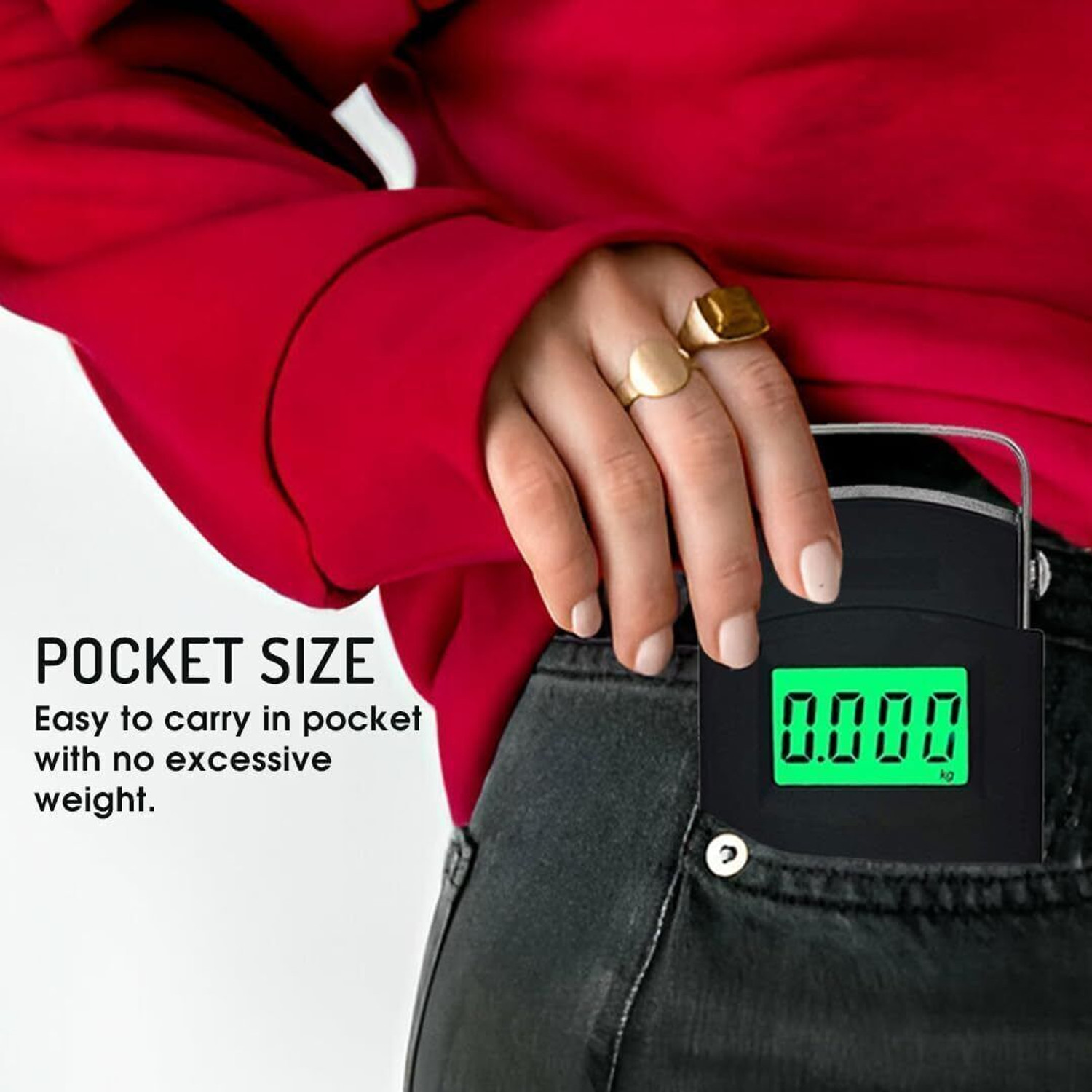 Image of Classic Premium Portable Hanging Digital Weight Machine 50 Kg with Metal Hook Balance Scale