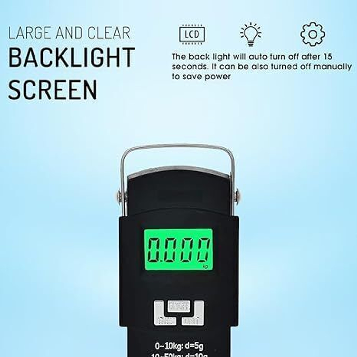 Image of Classic Premium Portable Hanging Digital Weight Machine 50 Kg with Metal Hook Balance Scale