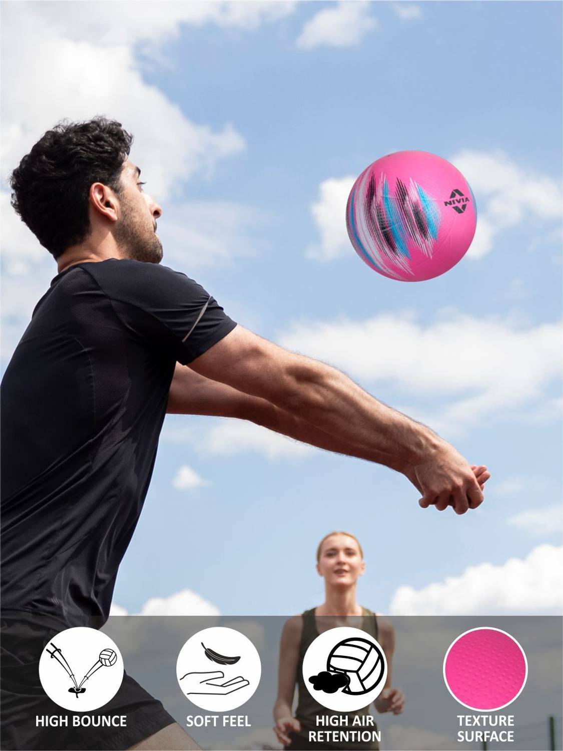 NIVIA Combo Electric Volleyball with Ball Pump, Size 4 - Image 2