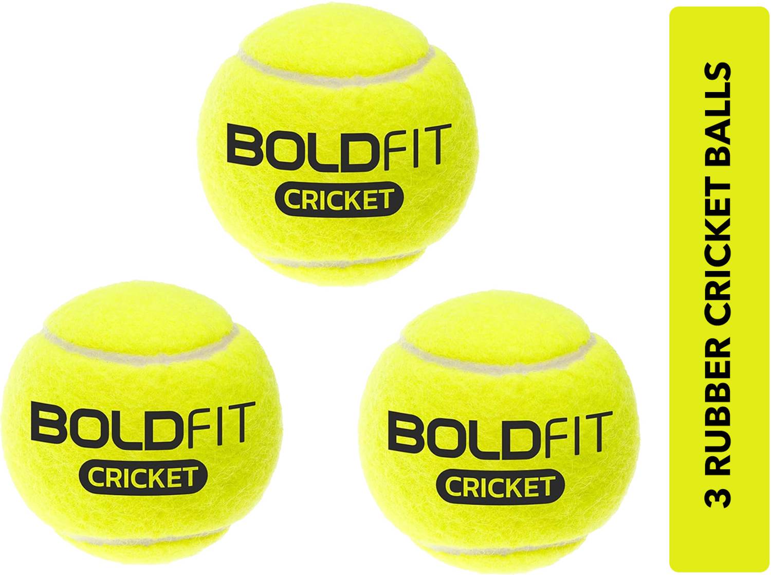 BOLDFIT Tennis Ball Box Cricket Ball Set Pack Green High Bounce L