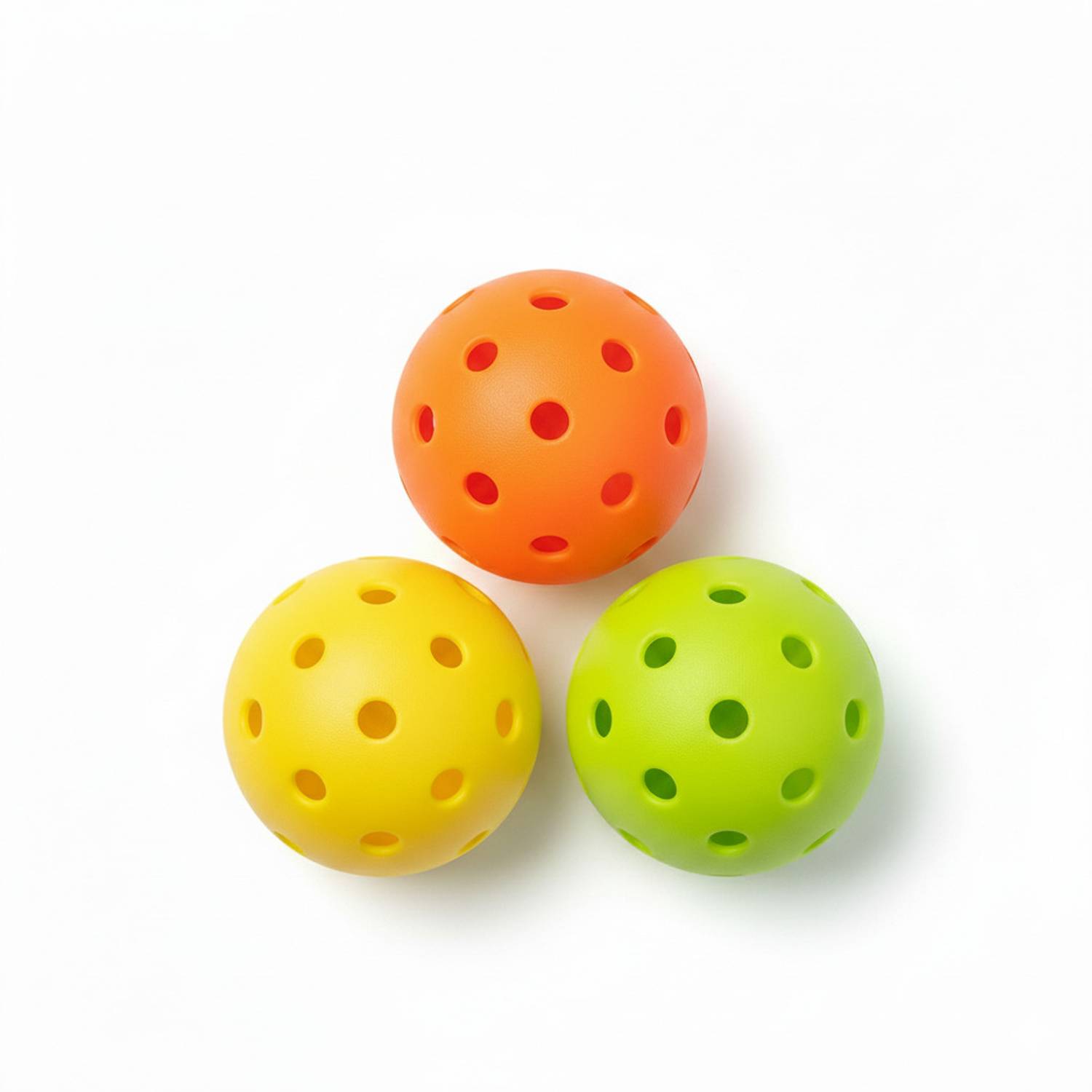 asian Pickleball Lightweight Plastic Play Balls for Kids Indoor Outdoor Fun (Set of 3) Oval Ball