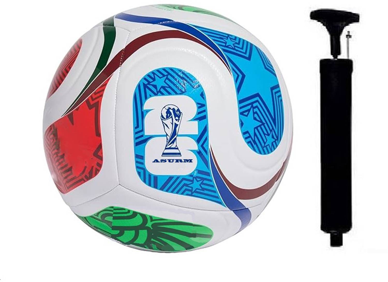 ASURM SPORTS World Cup 2022 Hand Stitched Football Size 5 (World Cup 2026 Latest Model) Football - Size: 5