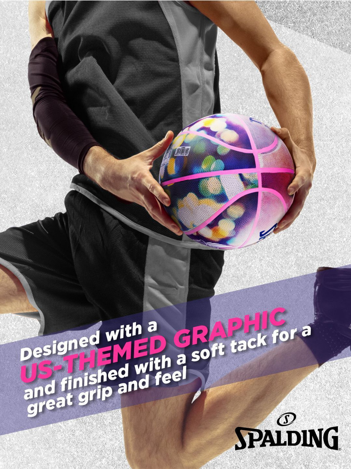 Image of SPALDING NIGHTFALL Composite Leather Rubber Moulded Butyl Bladder Indoor /Outdoor Match Basketball - Size: 7