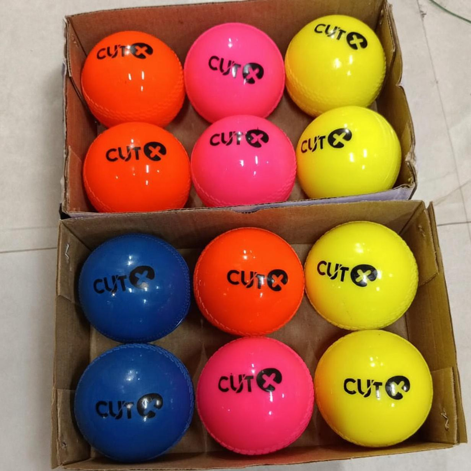 Image of CUTX Cricket Practice Ball | Wind Ball | In & Outdoor Ball Multicoloured 12PCS Cricket Synthetic Ball