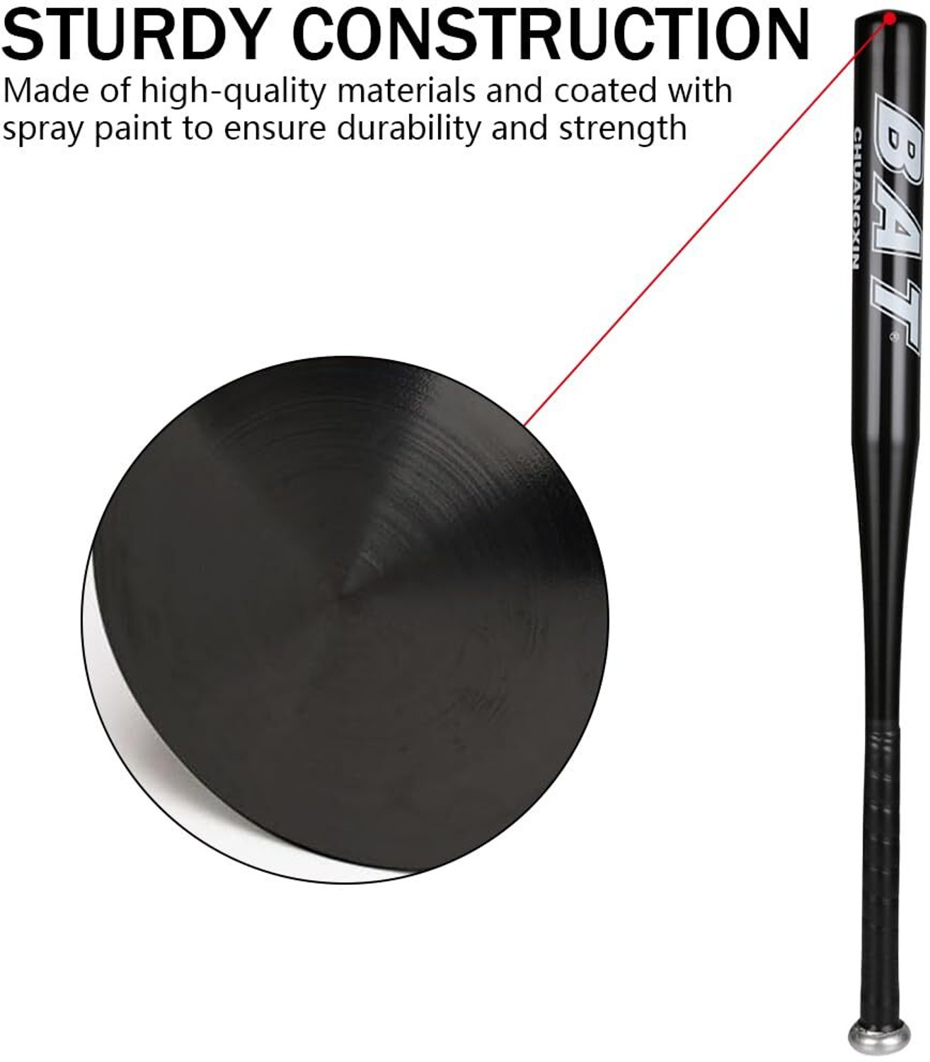 Image of Spocco Heavy Quality Non-Slip Alloy Steel Baseball Bat Metal Baseball Stick 34 inch 08 Alloy Baseball Bat For 15+ Yrs