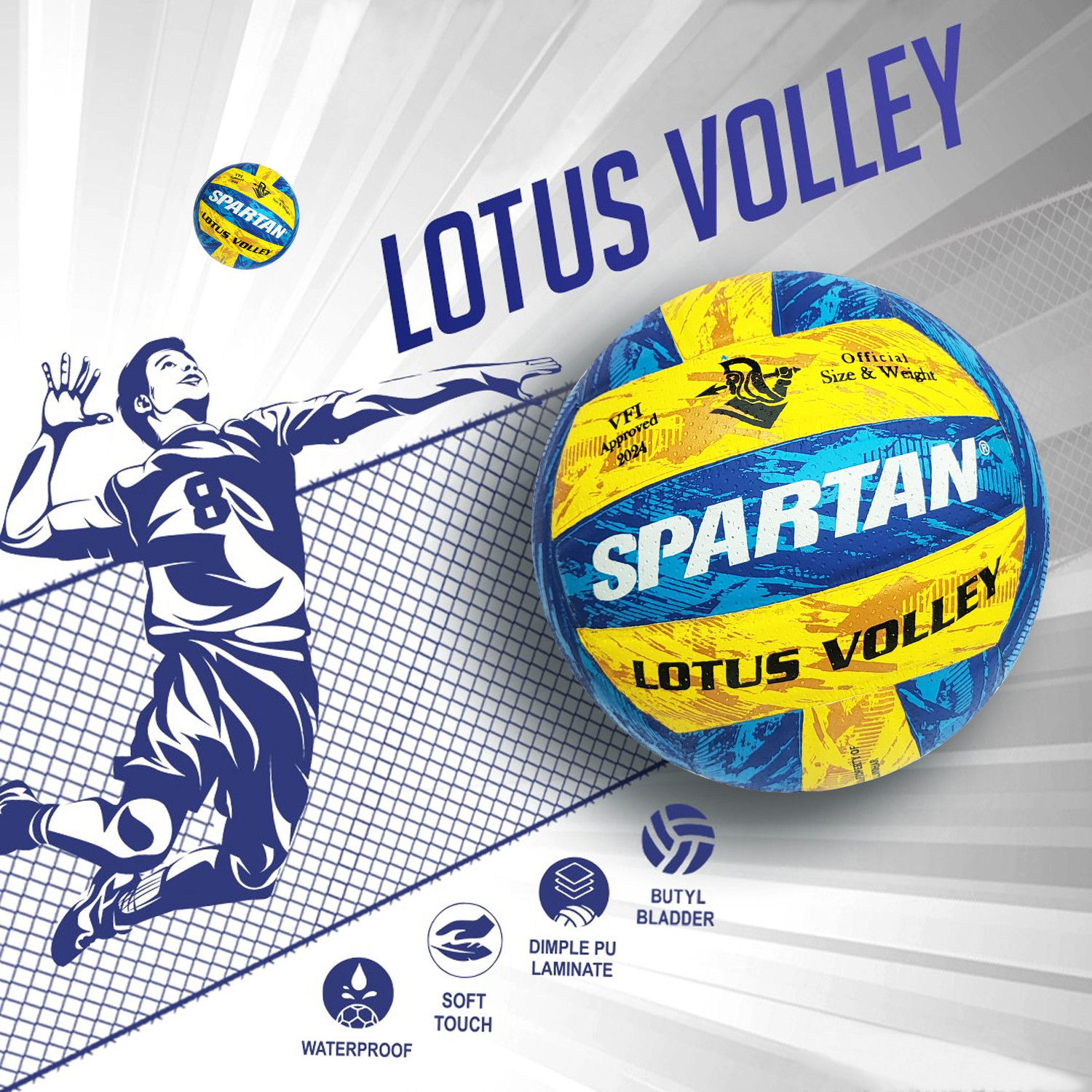 Image of Spartan Lotus Volley Volleyball - Size: 4