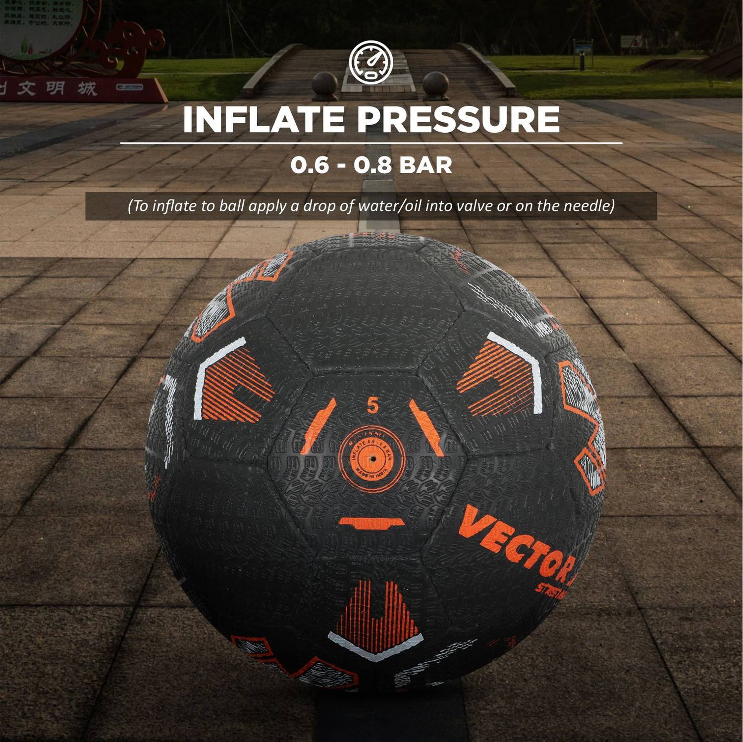 VECTOR X Street Mania Hand Stitched ball + Pump Football - Size: 5