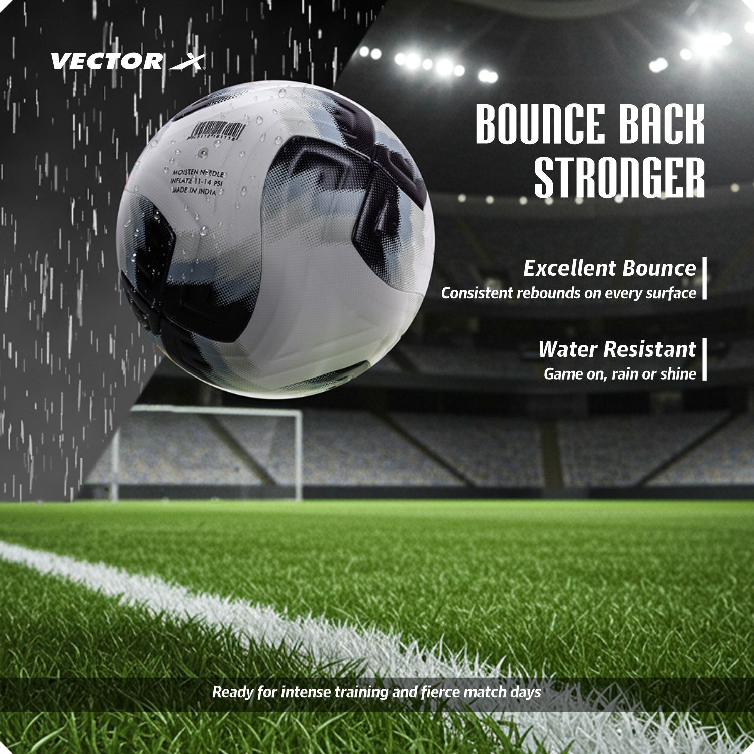 Image of VECTOR X Tristar NX PU Thermo Bonded Soccer Ball+Needle training & match professional Football - Size: 5