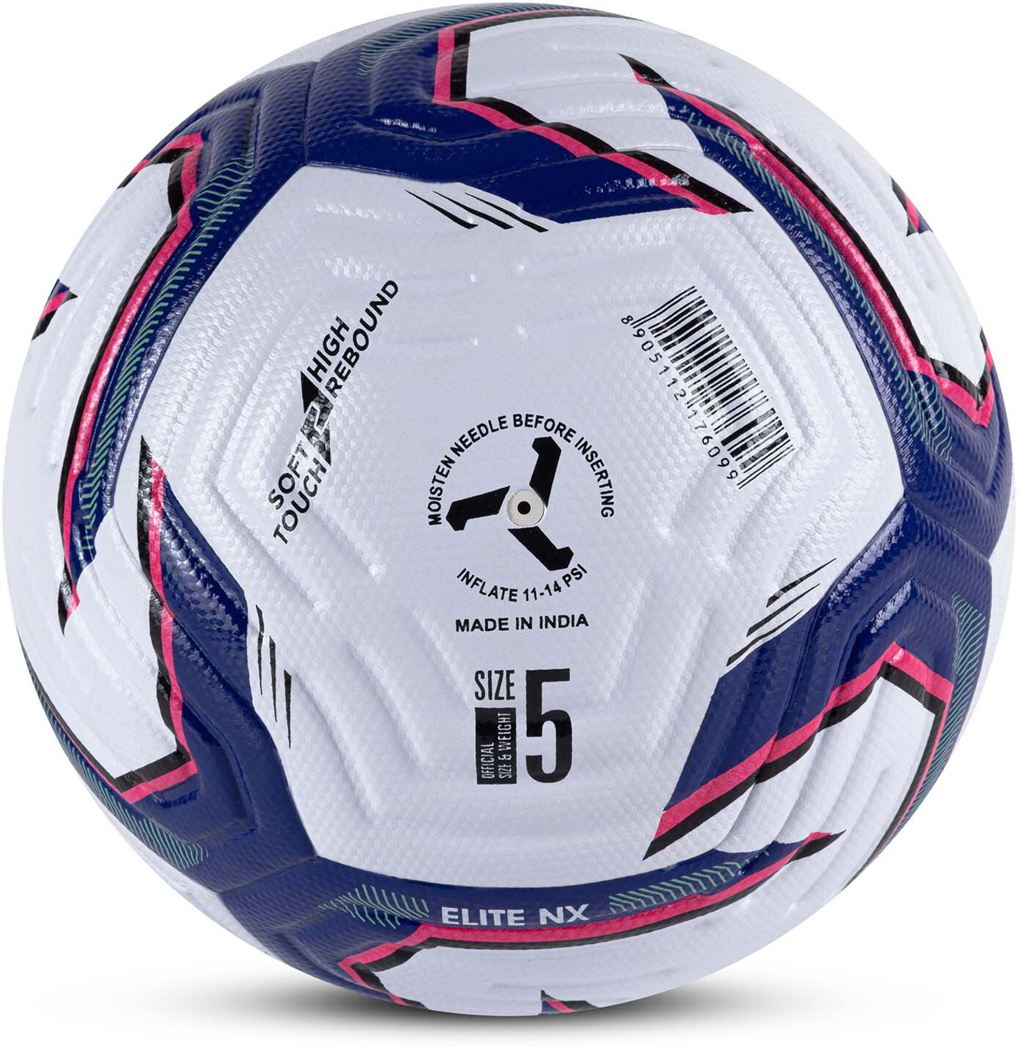 Image of VECTOR X Elite Thermo Bonded PU Seamless Technology professional Match Waterproof Soccer Football - Size: 5 (Standard, Pack of 1)