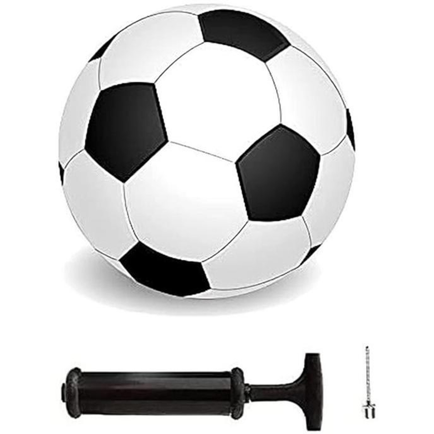Image of Zam Zam Electronics Black & White Football with pump Football - Size: 5