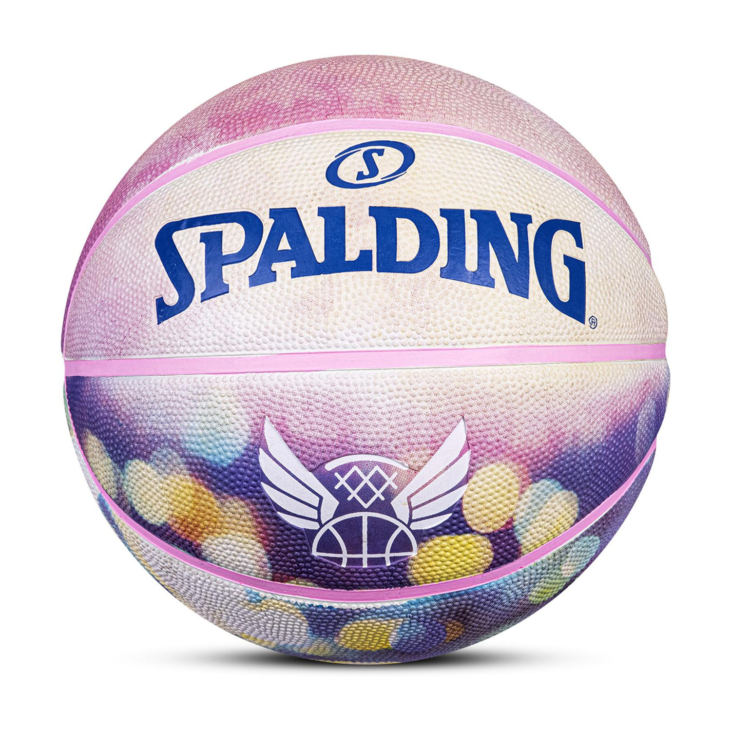 Image of SPALDING NIGHTFALL Composite Leather Rubber Moulded Butyl Bladder Indoor /Outdoor Match Basketball - Size: 7