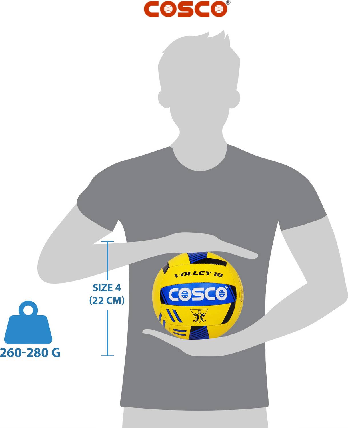 COSCO VOLLEY 18 Volleyball Size 4 Pack of 1 - Image 4