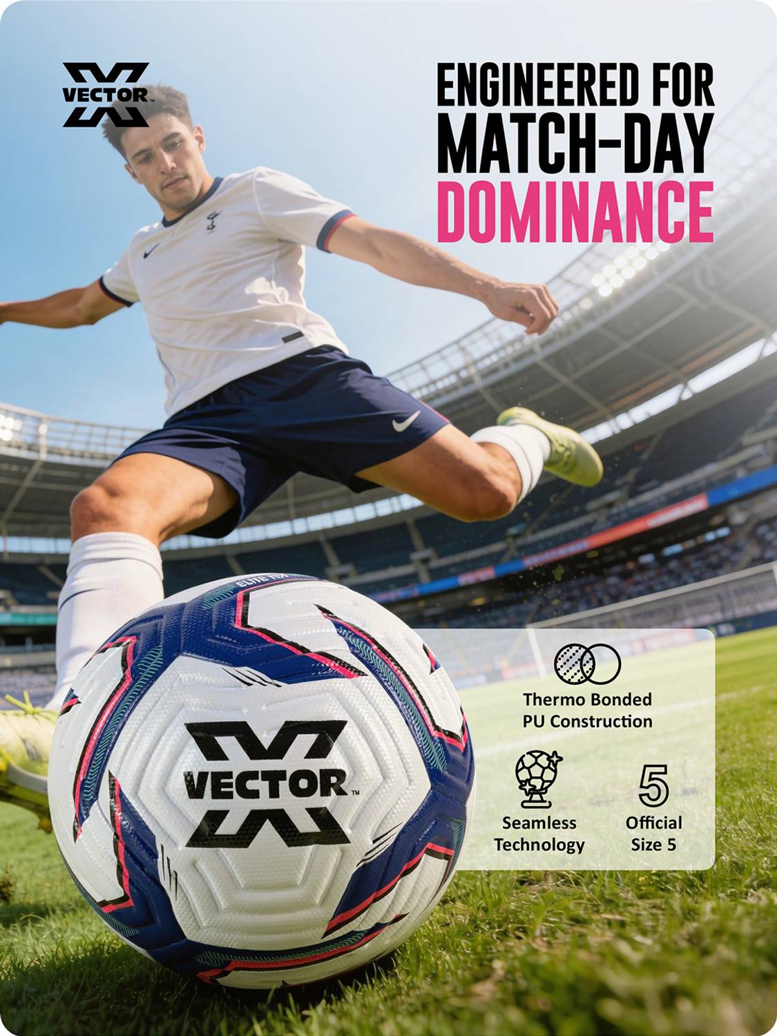 VECTOR X Elite Soccer Ball Size 5 - Image 3