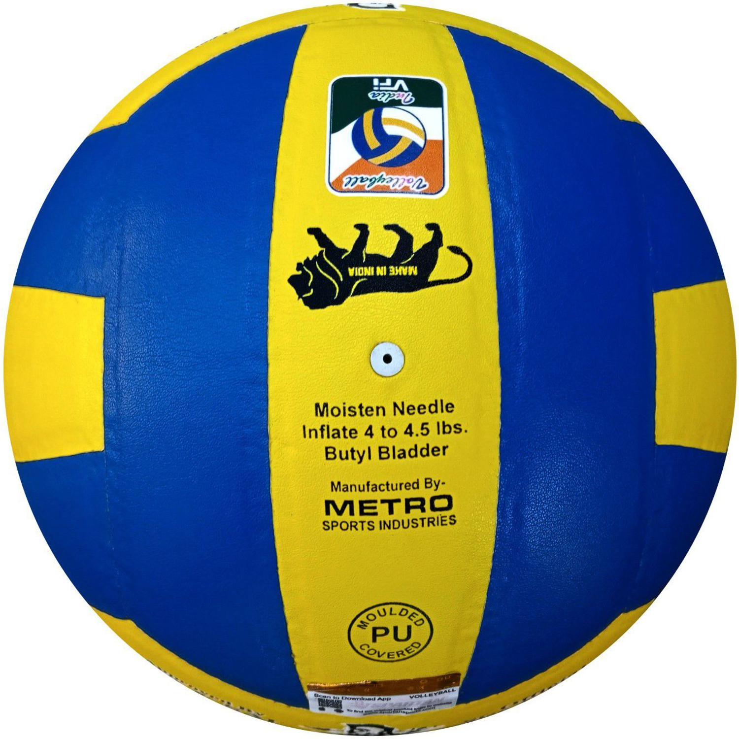 Image of SPARTAN Spirit LOTUS VOLLEY Rubber Moulded (Approved By VFI) Volleyball - Size: 4