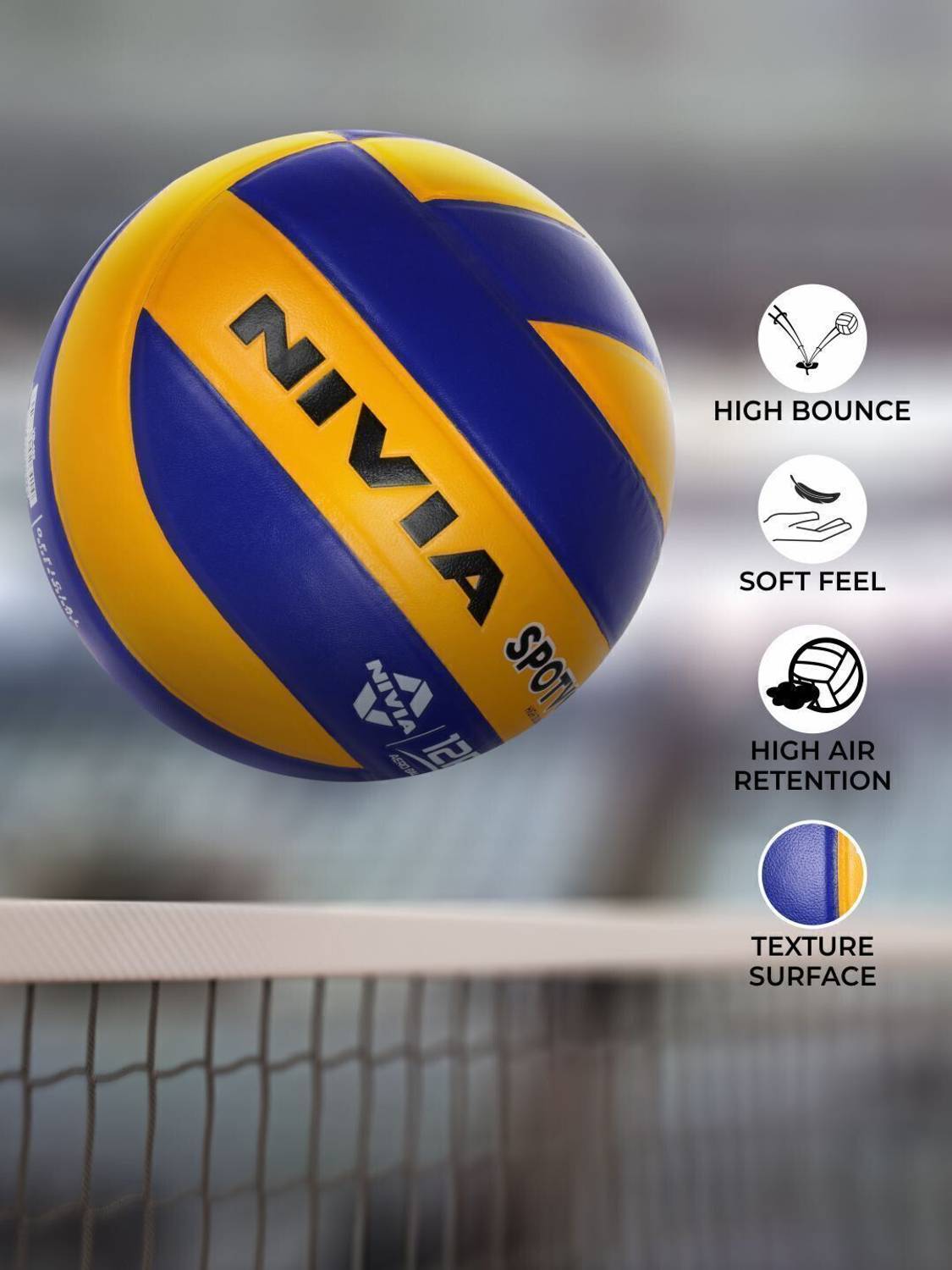 NIVIA Spotvolley Volleyball - Size 4, Blue Pack of 1 - Image 3