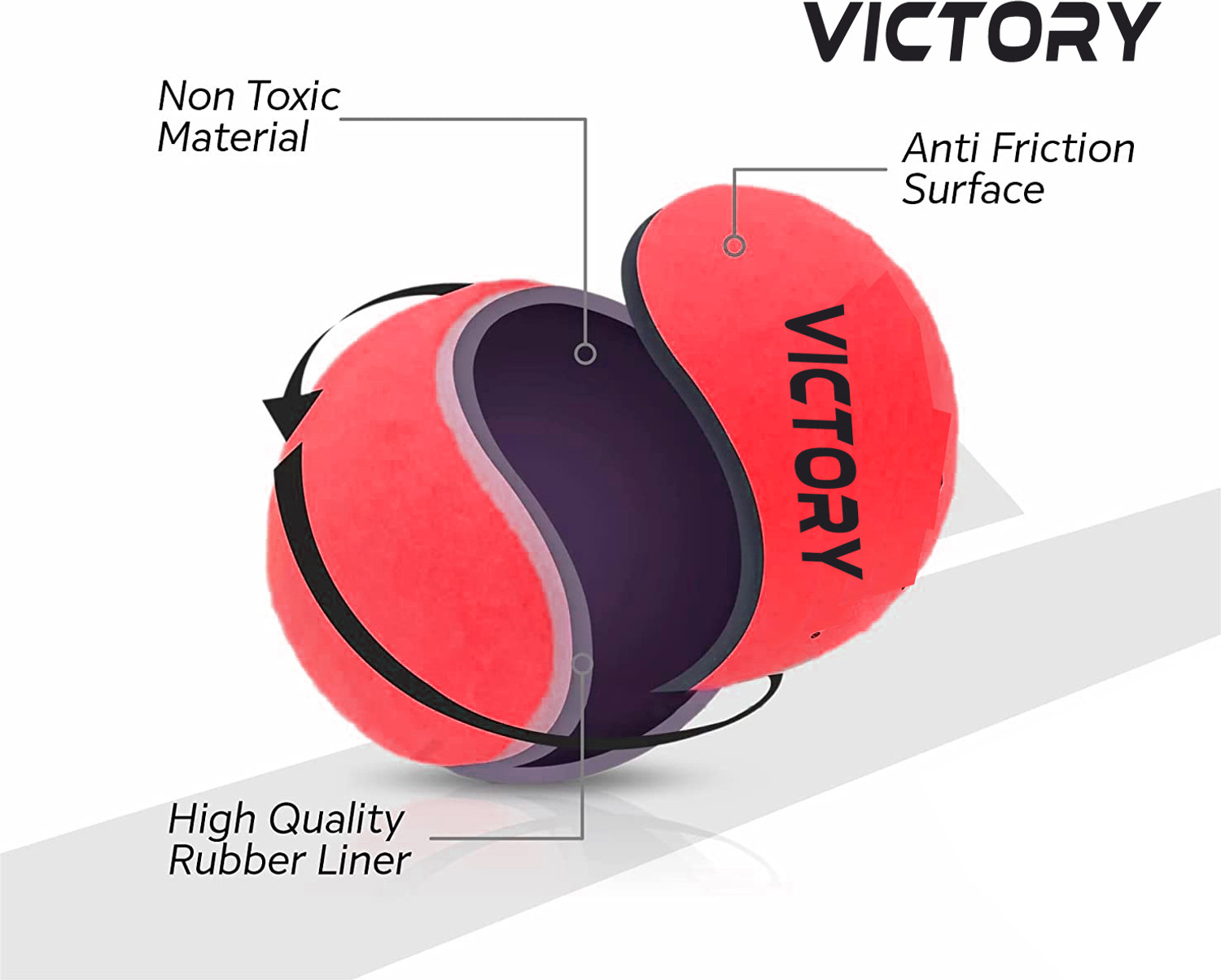 Image of VICTORY HEAVY Weight ( Pack of 3 ) Rubber Cricket Tennis Ball Cricket Cricket Tennis Ball