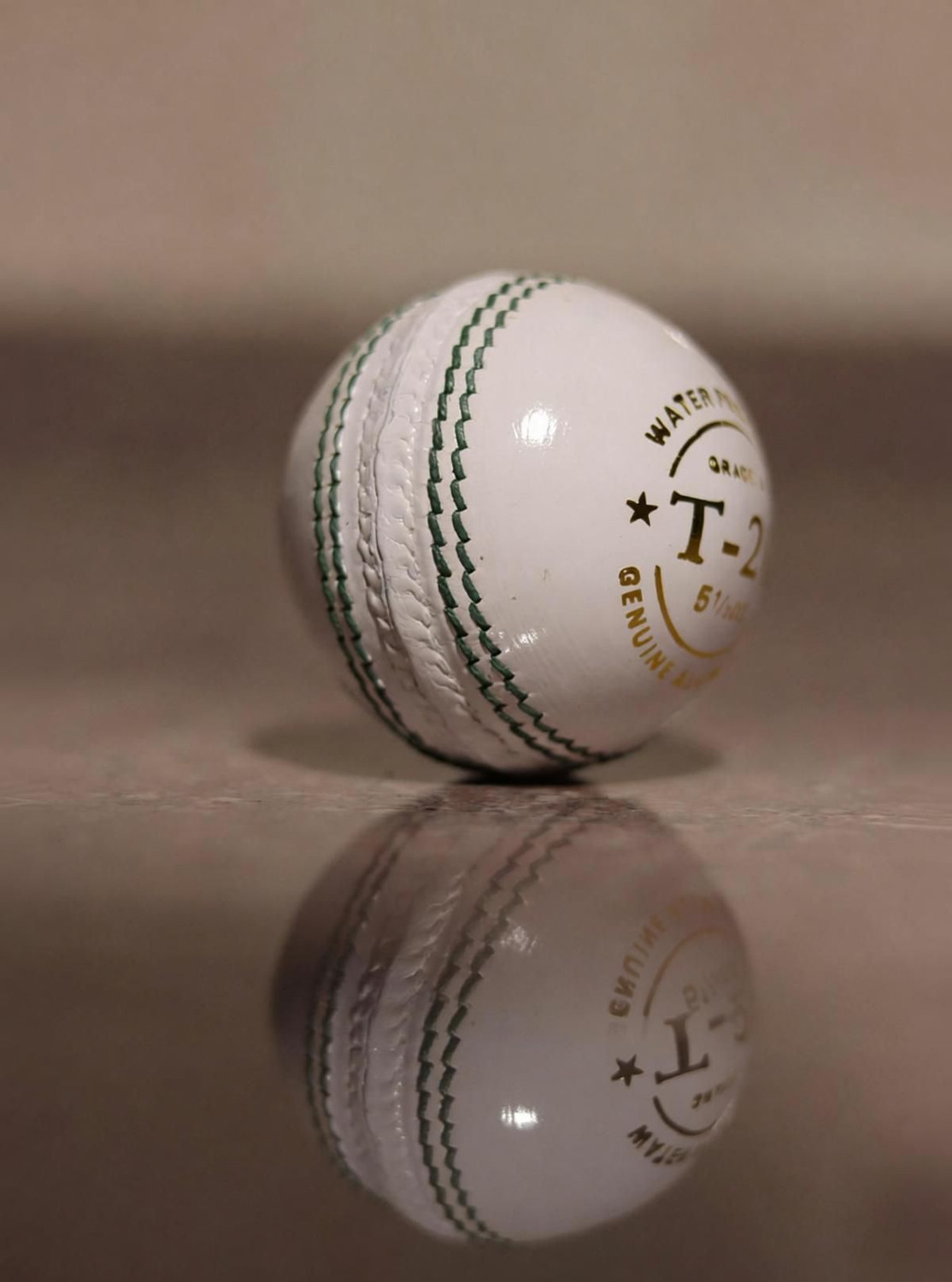 Image of Cricketkingdom WHITE T-20 CRICKE BALL 2PIECE BALL Cricket Leather Ball