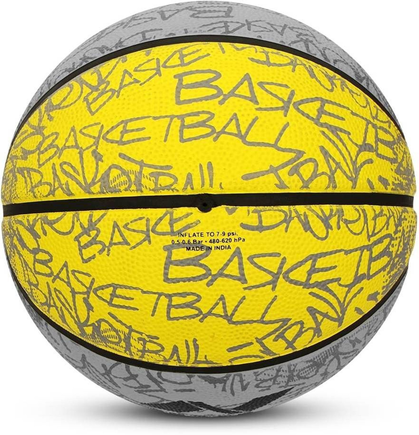 Image of NIVIA Urban-Art, Soft Rubberized Moulded, 8 Panel, Ideal for all surfaces Basketball - Size: 7 (Standard, Pack of 1, Yellow)