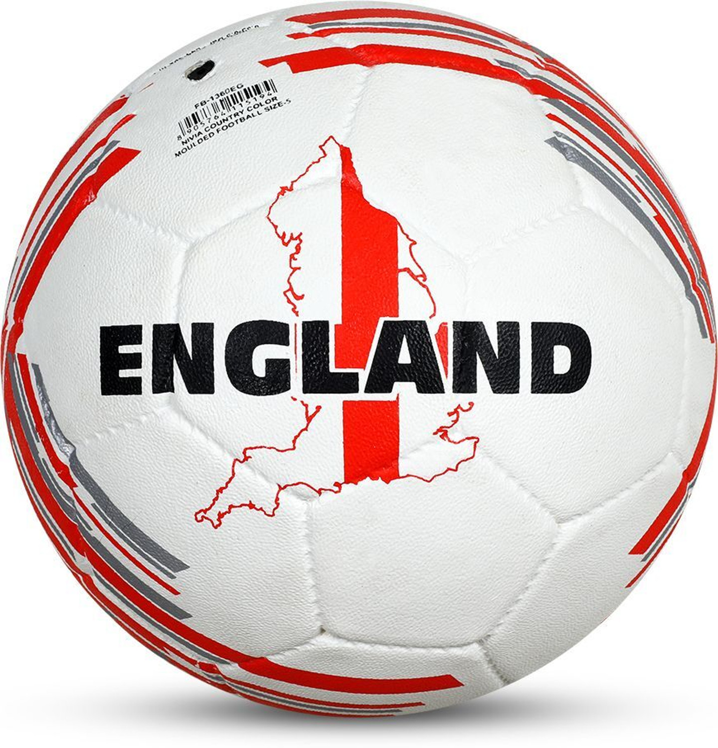 Image of NIVIA Combo Country Color (England) Moulded Football With Ball Pump Football - Size: 5