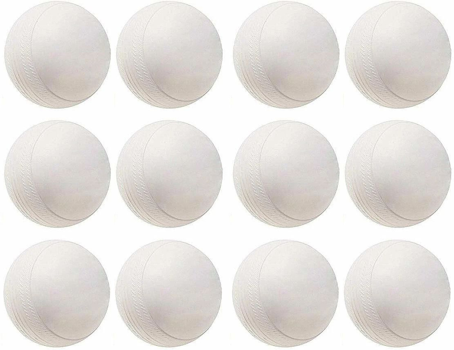 Image of Payal Creation White Cricket Practice Heavy Wind Plastic Balls 80 gm Each (Pack of 12) Cricket Training Ball