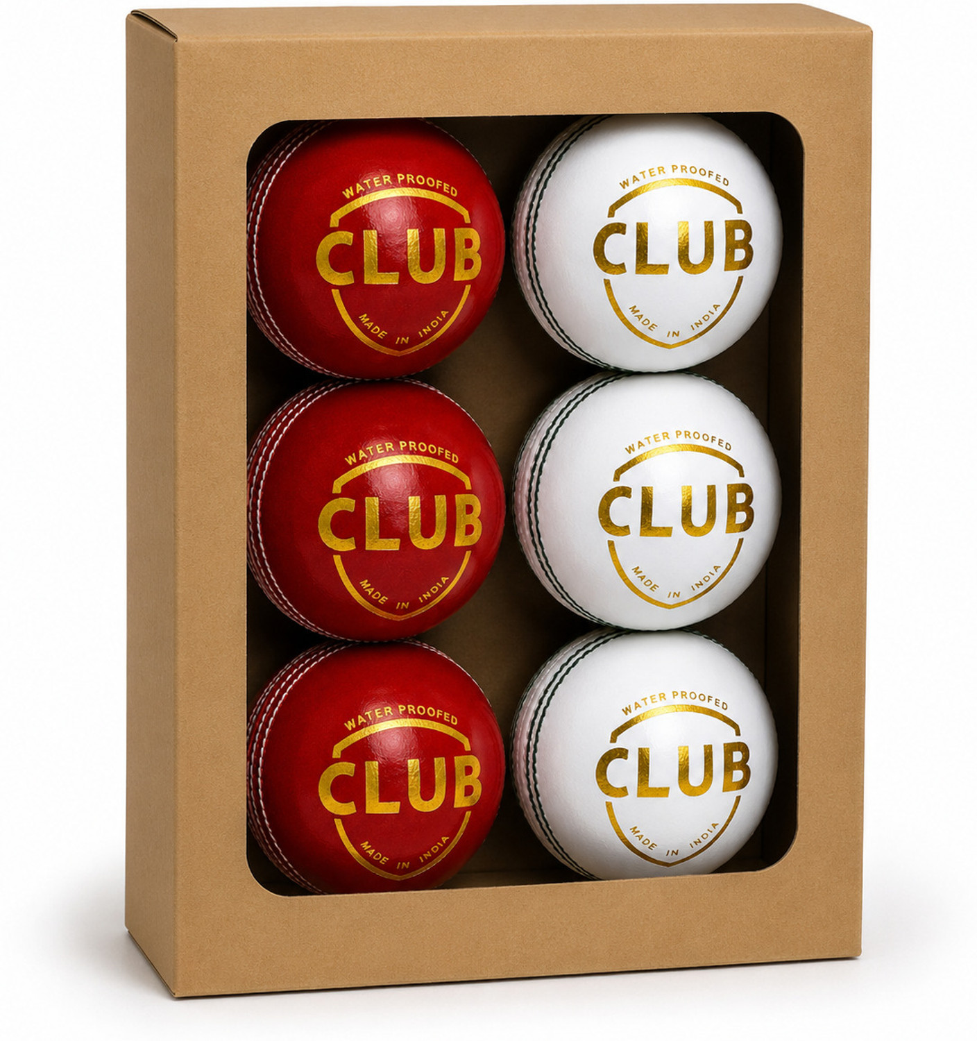 Image of KHX ENTERPRISES 3RED3WHITE Cricket Leather Ball