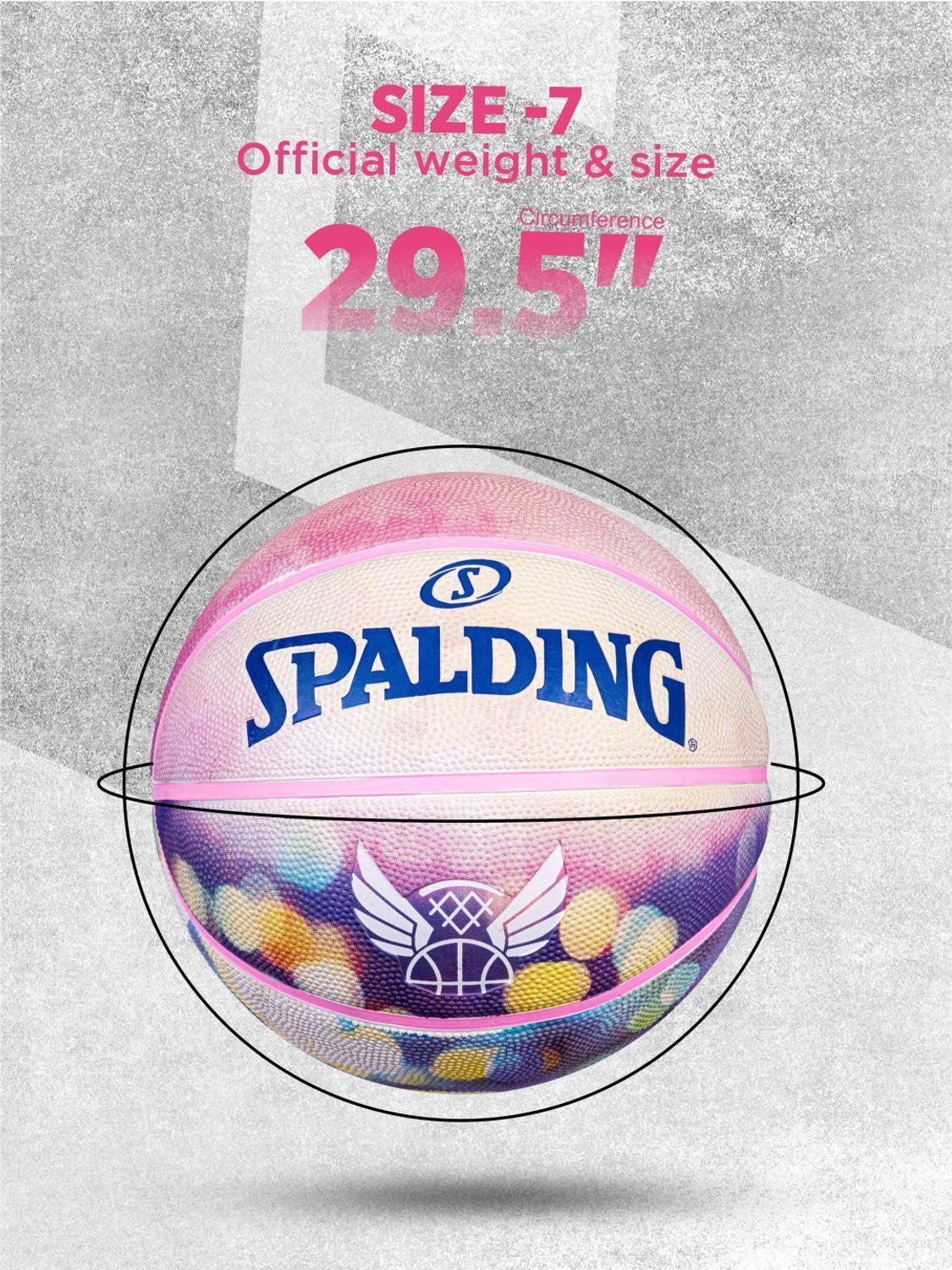 Image of SPALDING NIGHTFALL Composite Leather Rubber Moulded Butyl Bladder Indoor /Outdoor Match Basketball - Size: 7