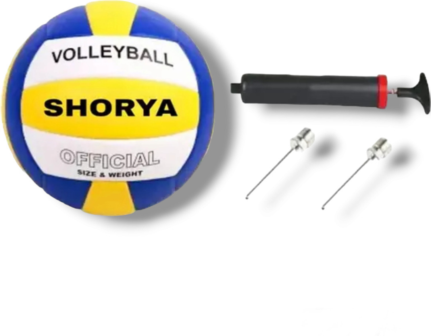 Image of SHORYA SPORTS SHORYA SUPER HAND STITCHED VOLLEYBALL WITH AIR PUMP (PACK OF 1) Volleyball - Size: 4