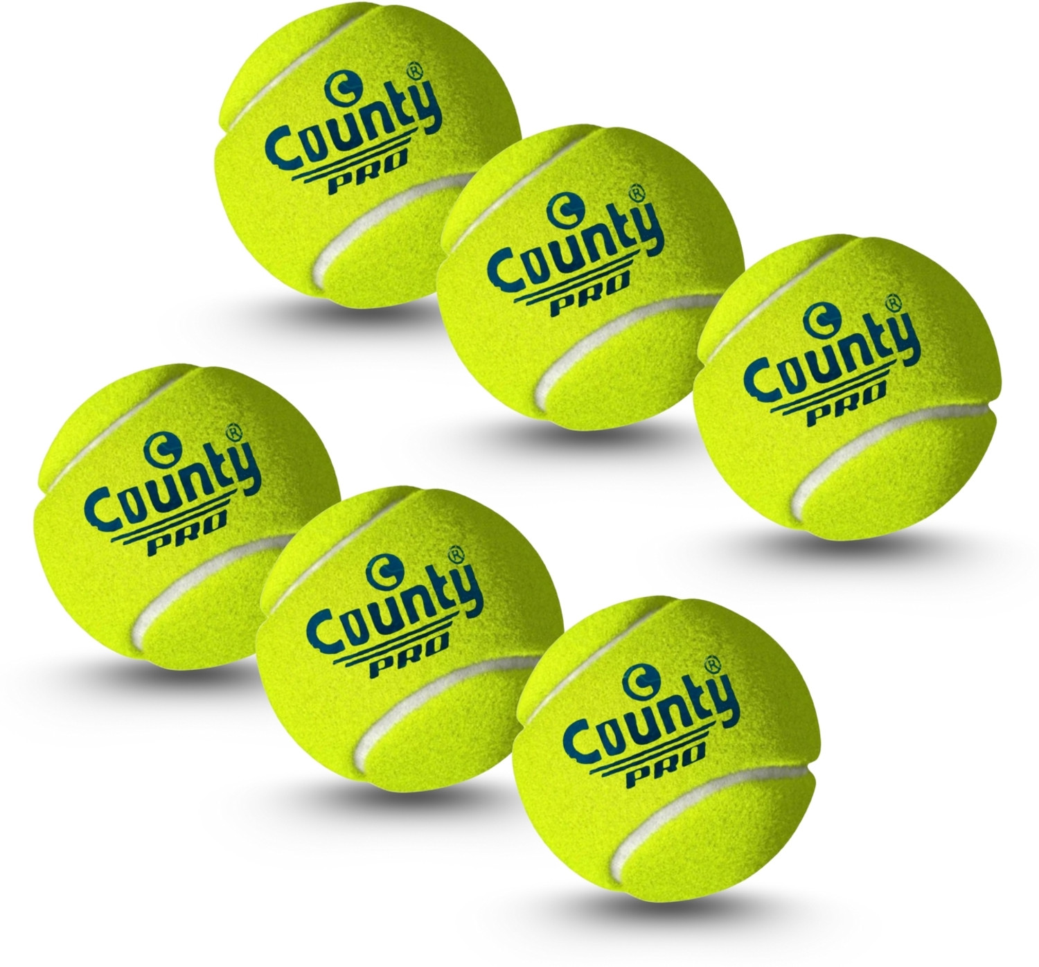 Image of County Sports woolen tennis ball green set of 6 Cricket Tennis Ball
