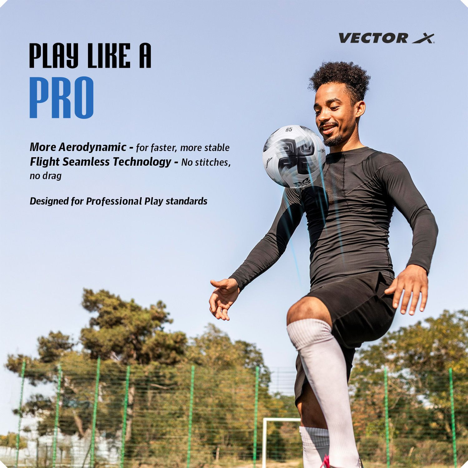 Image of VECTOR X Tristar NX PU Thermo Bonded Soccer Ball+Needle training & match professional Football - Size: 5