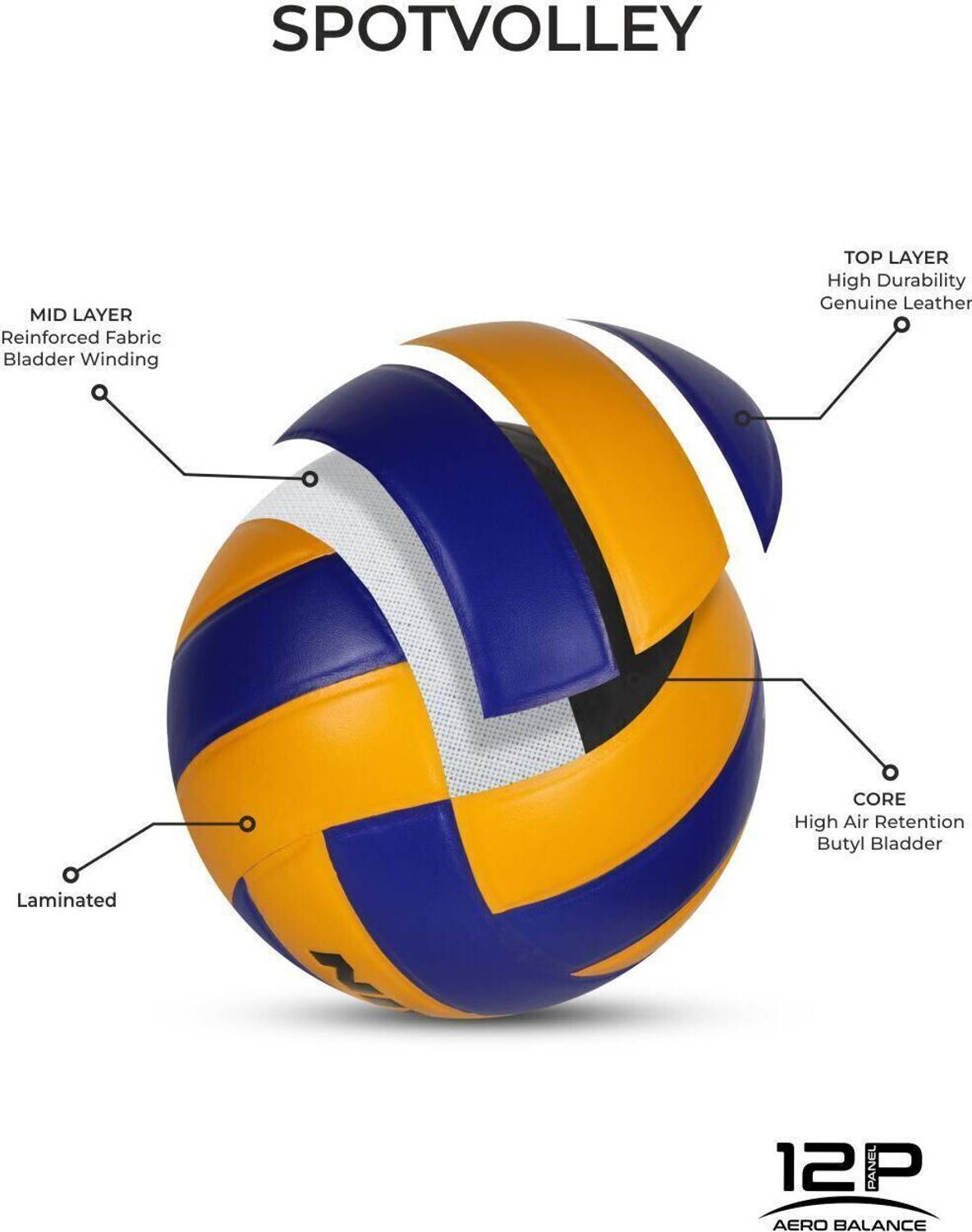 NIVIA Spotvolley Volleyball - Size 4, Blue Pack of 1 - Image 2