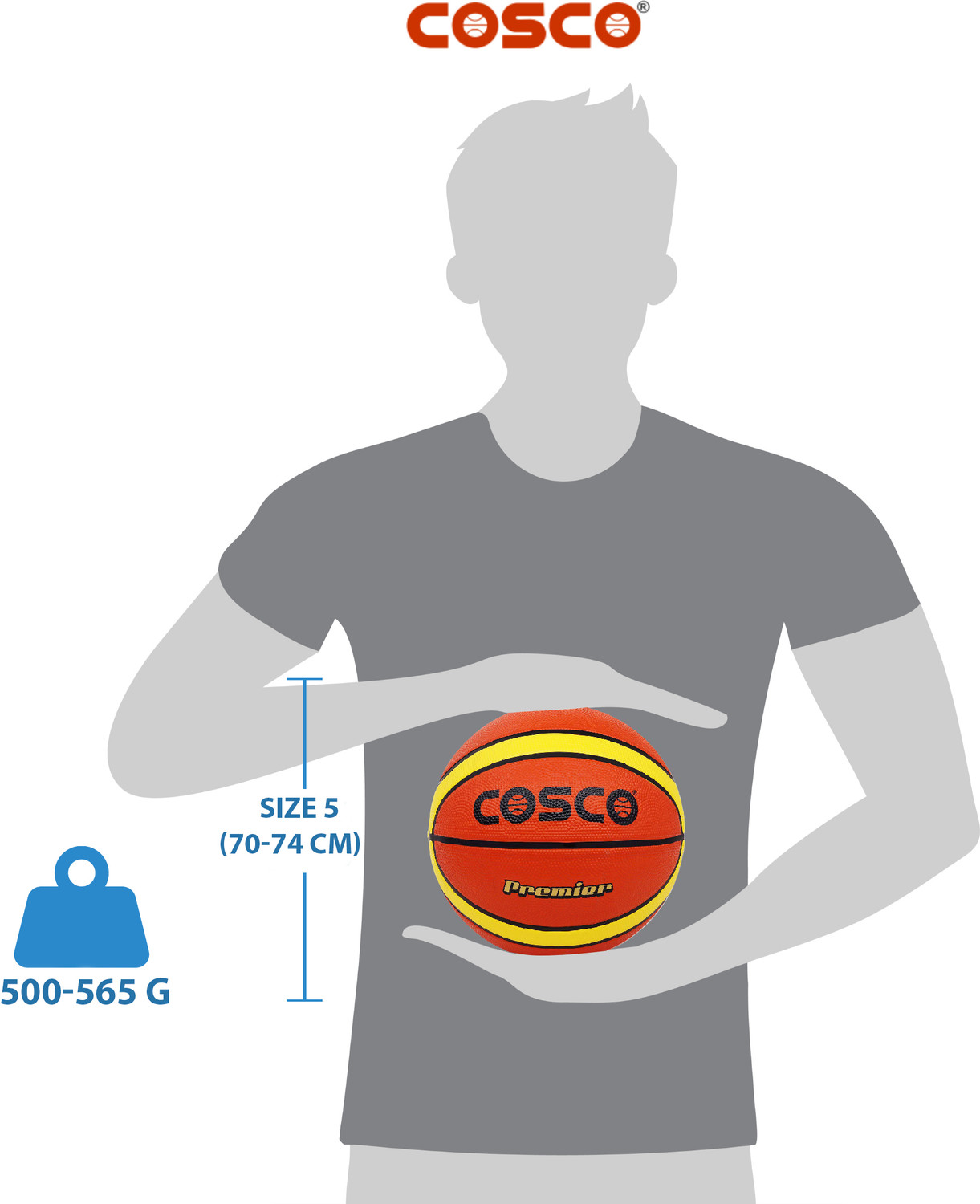 Image of COSCO PREMIER Basketball - Size: 7 (Standard, Pack of 1, Orange)