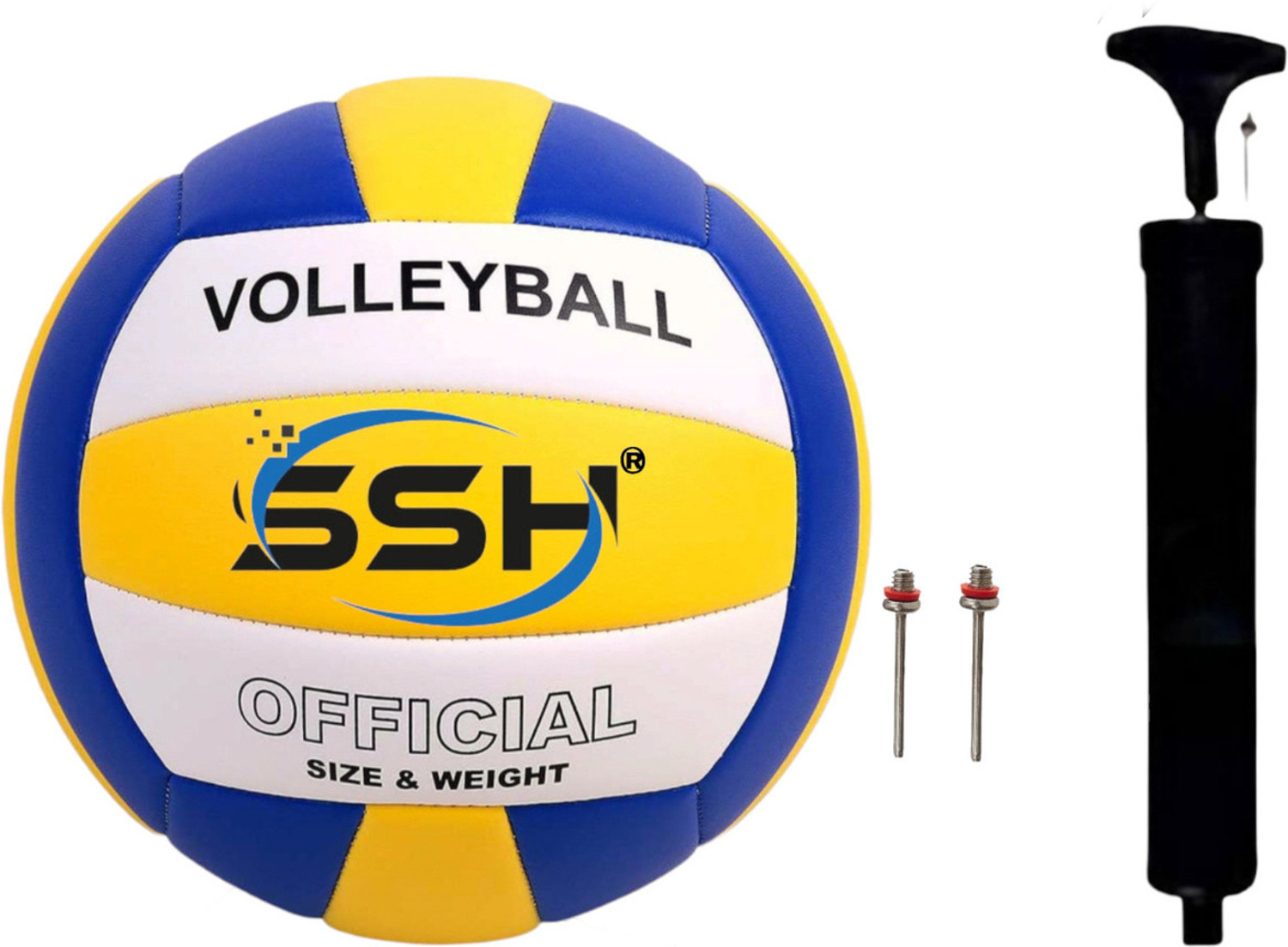 Image of SHORYA PU LAMINATED SUPER SOFT VOLLEYBALL WITH PUMP (SIZE-4) Volleyball - Size: 4