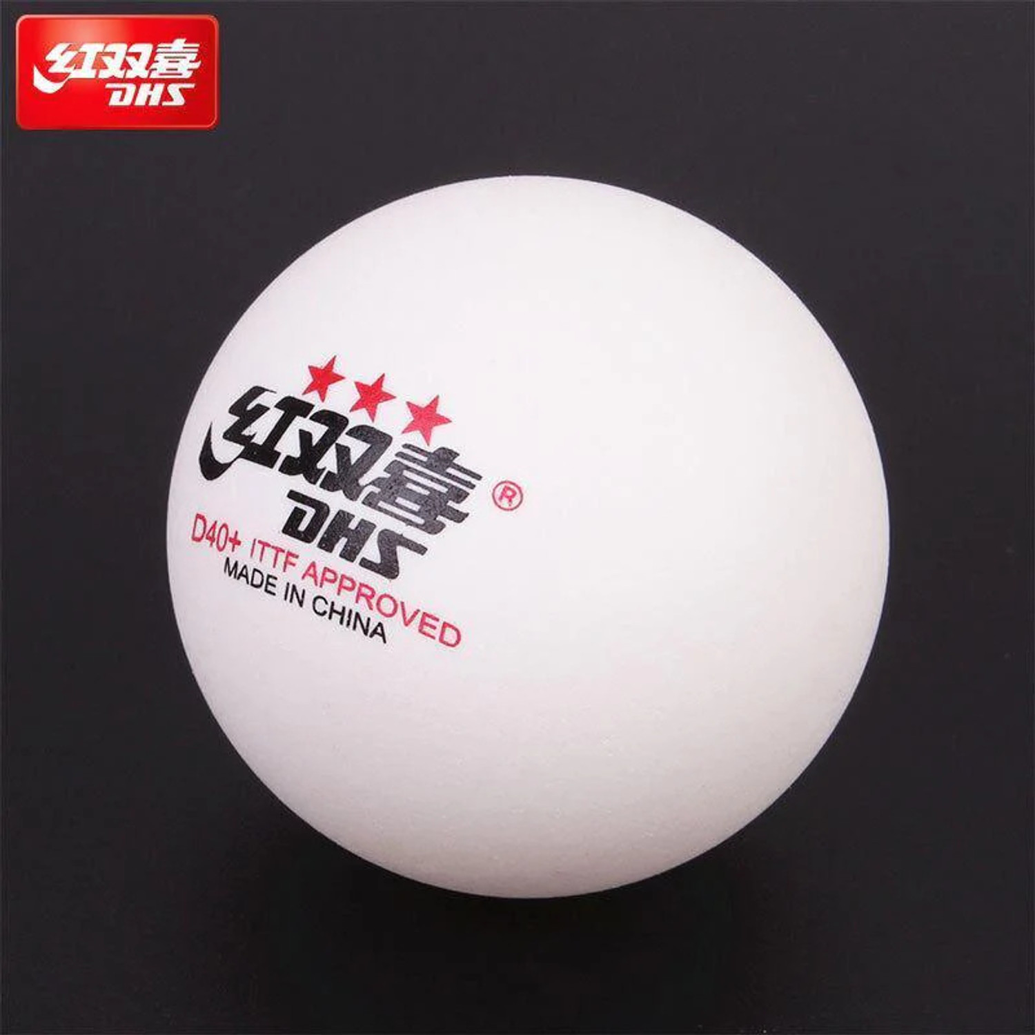 Image of Double Happiness DHS D40+ 3 Star Professional Tournament Grade, Precision Bounce, ITTF Appr, Table Tennis Ball (Standard, Pack of 10, White)