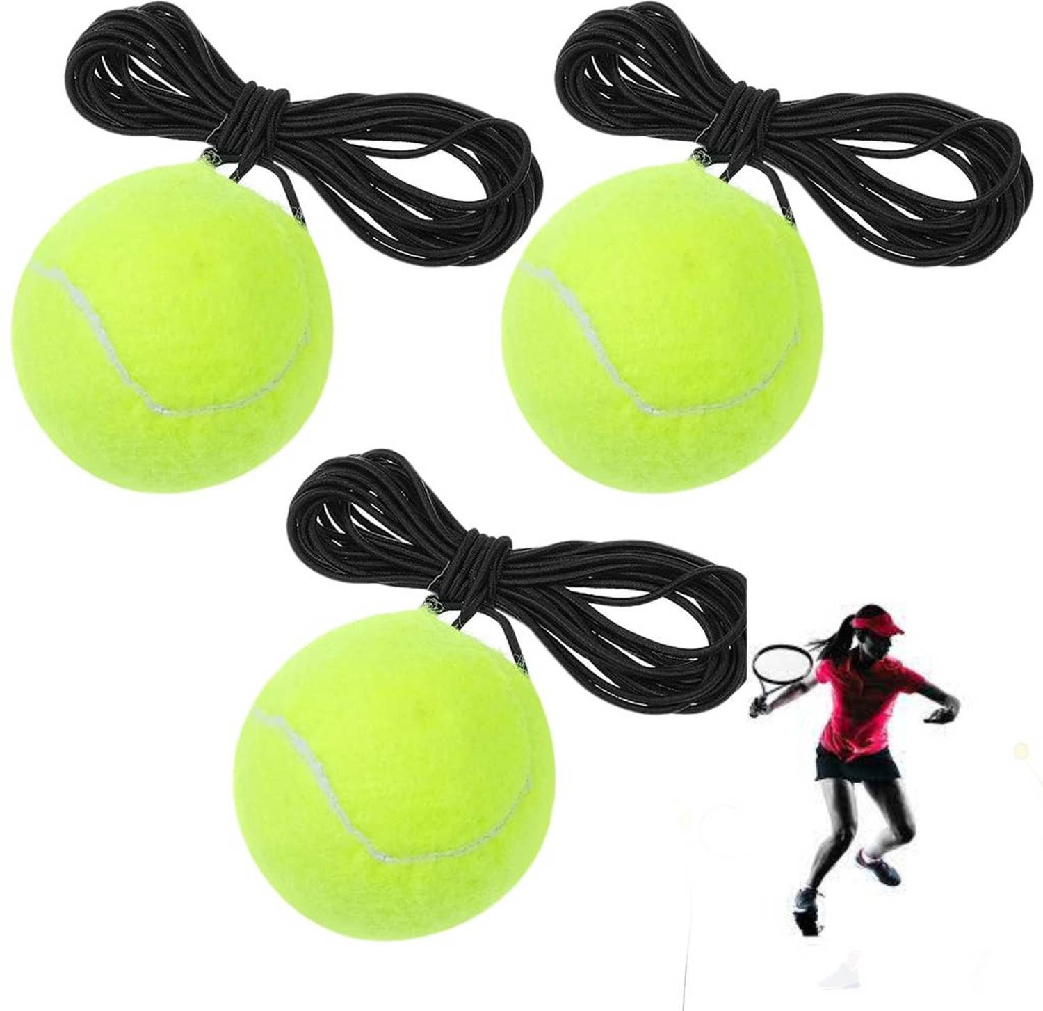 BREEZYTOY Trainer Rebound Ball Solo Training Tennis Ball (MULTI COLOUR) Tennis Ball