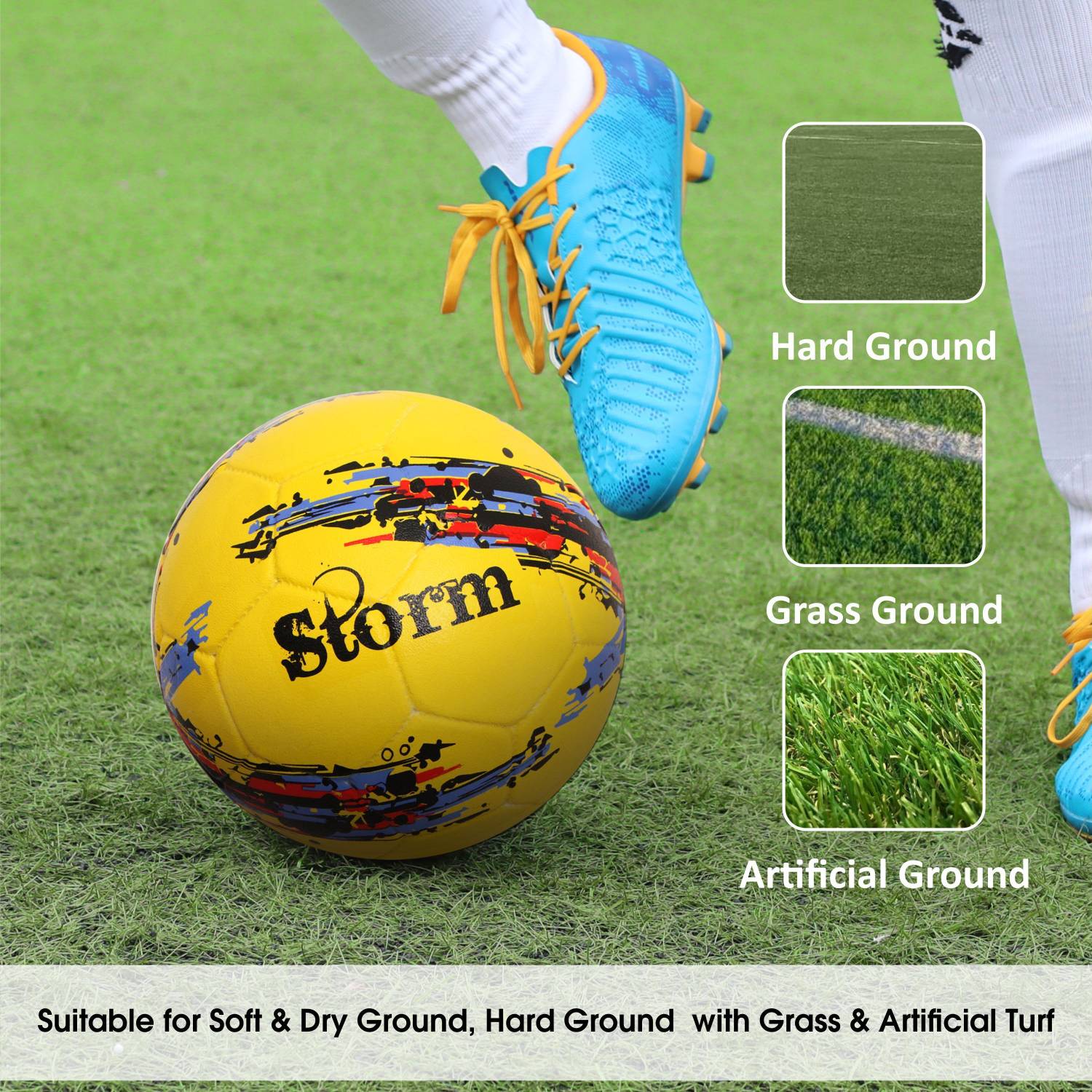 NIVIA Storm Football Size 5 Pack of 1 - Image 2