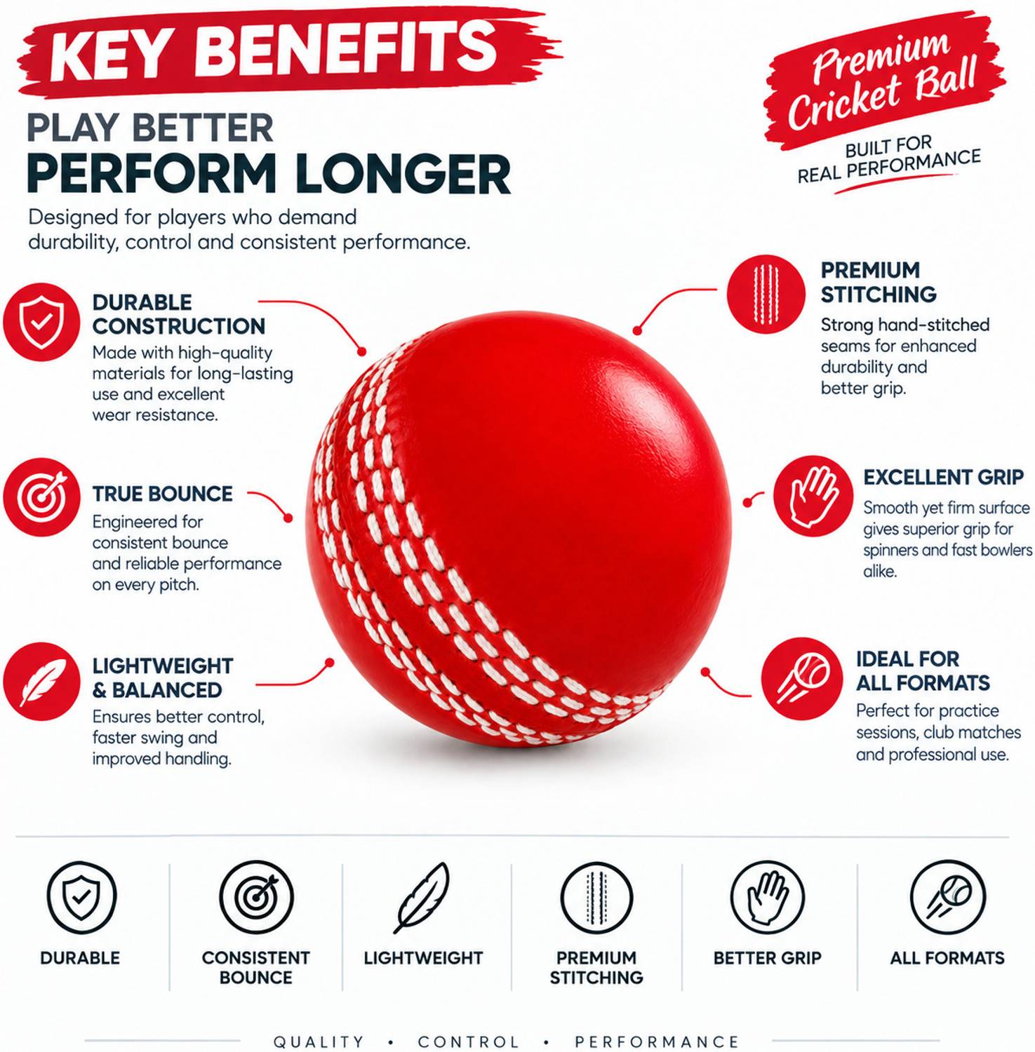 TROVEXA Wind Ball Air Hover Play Set Cricket Synthetic Ball - Image 4