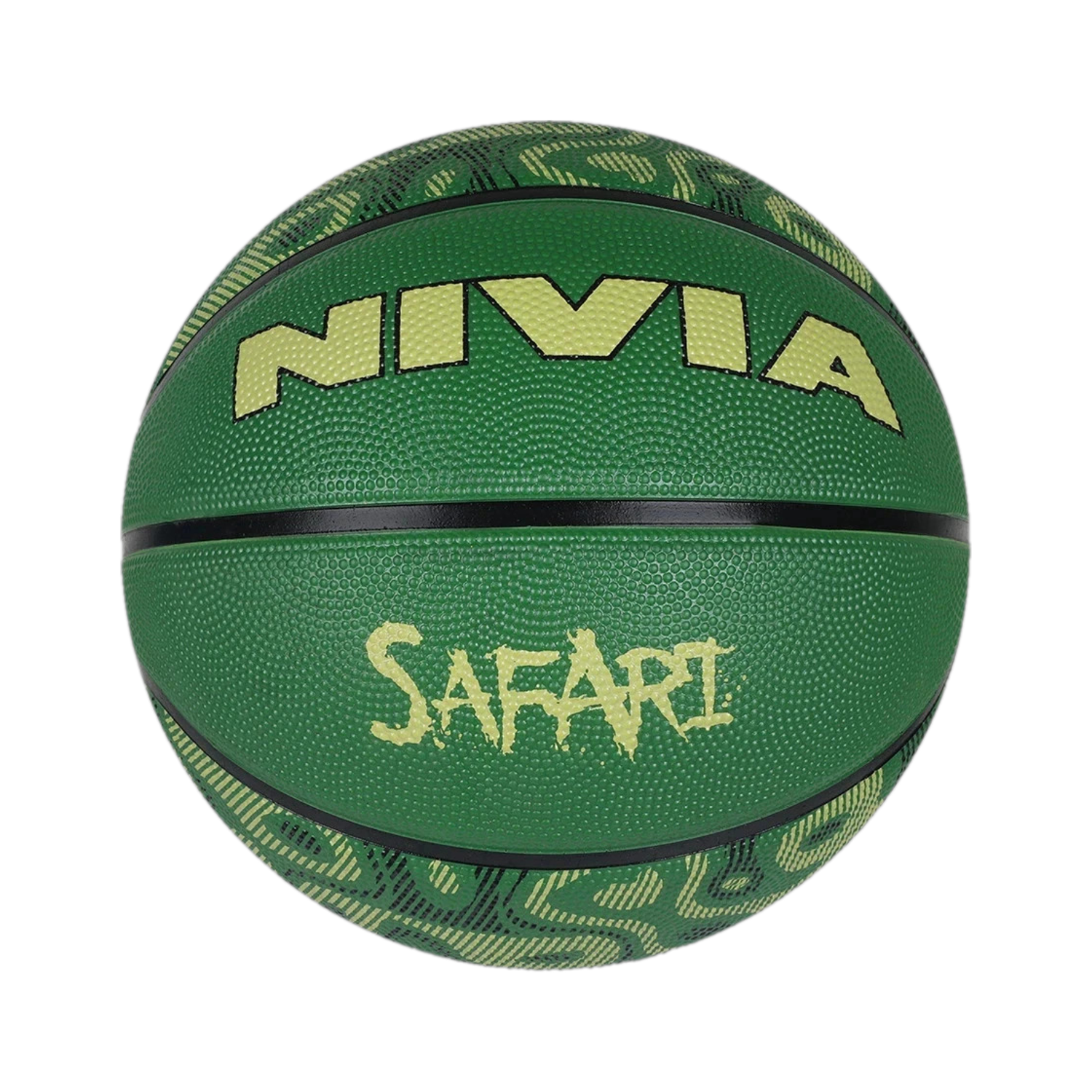 Image of NIVIA Safari, 8 Panels, Rubber Moulded, Made for Beginners, Ideal for all surfaces Basketball - Size: 3 (Kids, Pack of 1, Green)