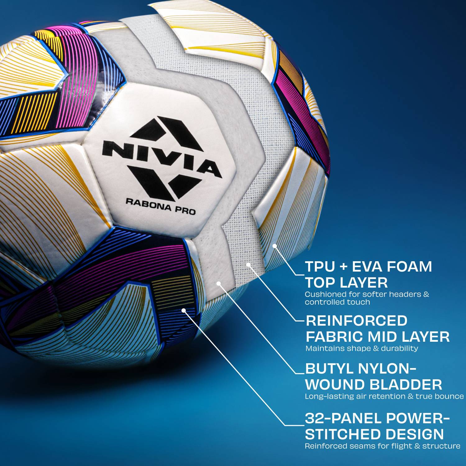 NIVIA Rabona Pro Football Size 5 - Image 4