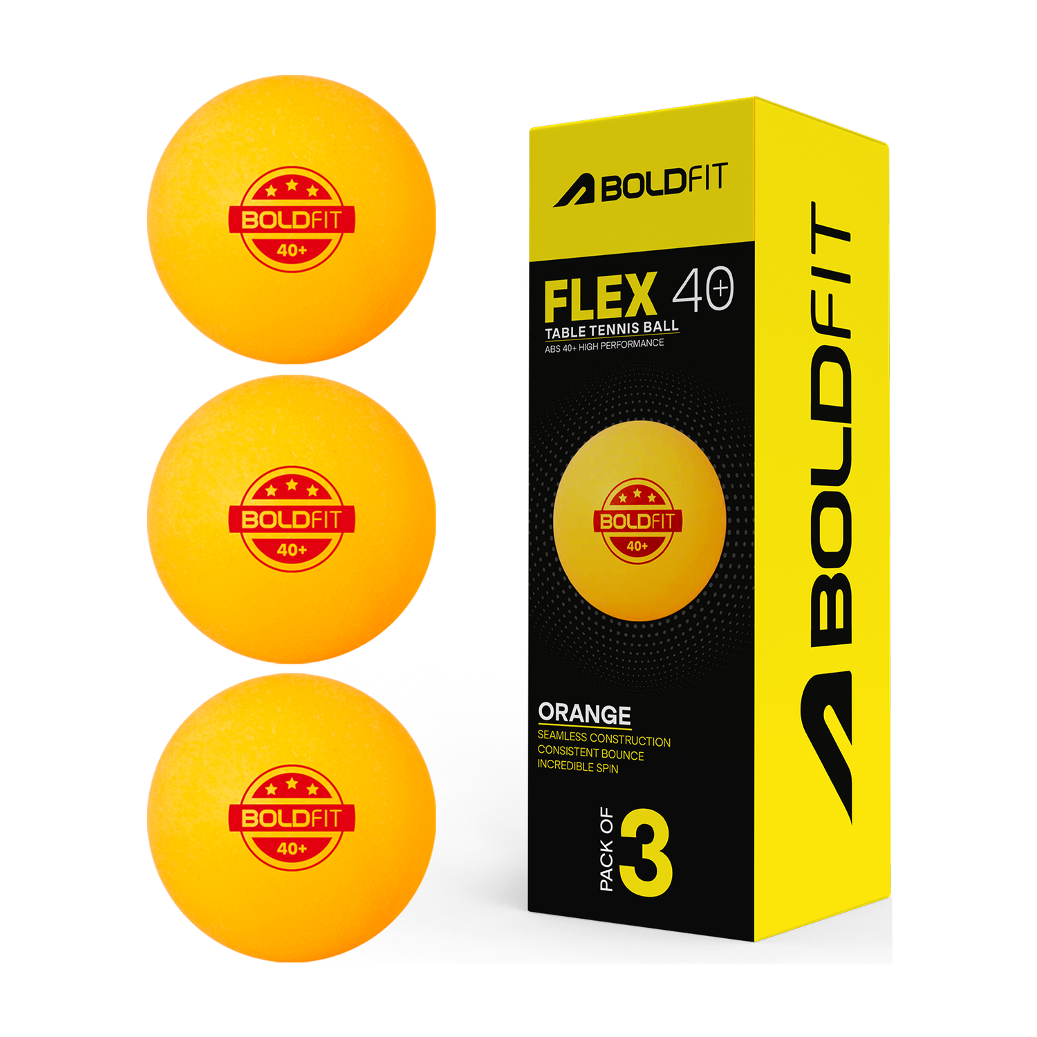 BOLDFIT Table Tennis Balls 3 Star 40+ Combo Abs Tt Balls Ping Pong Ball For Kids & Adult Table Tennis Ball