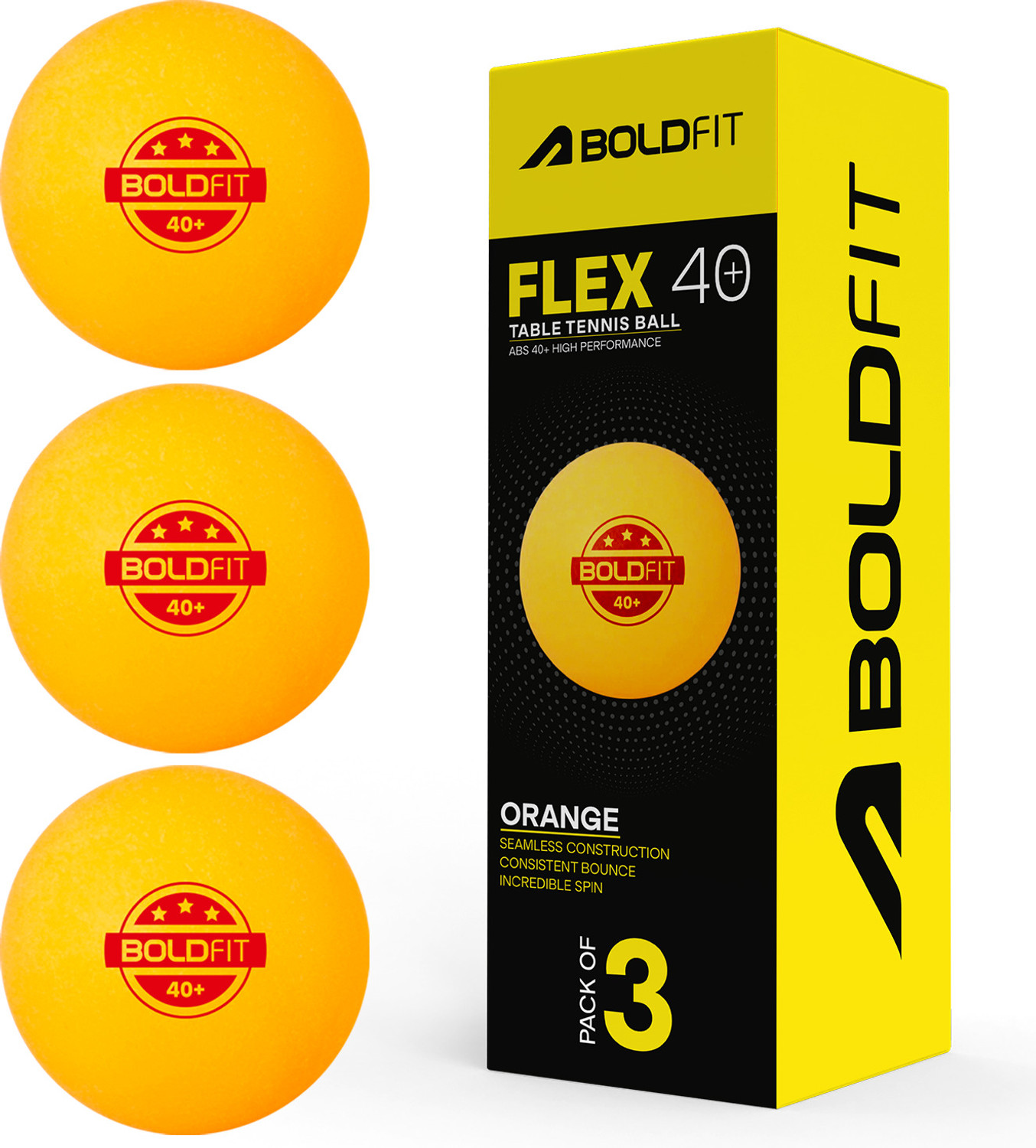 Image of BOLDFIT Table Tennis Balls 3 Star 40+ Combo Abs Tt Balls Ping Pong Ball For Kids & Adult Table Tennis Ball
